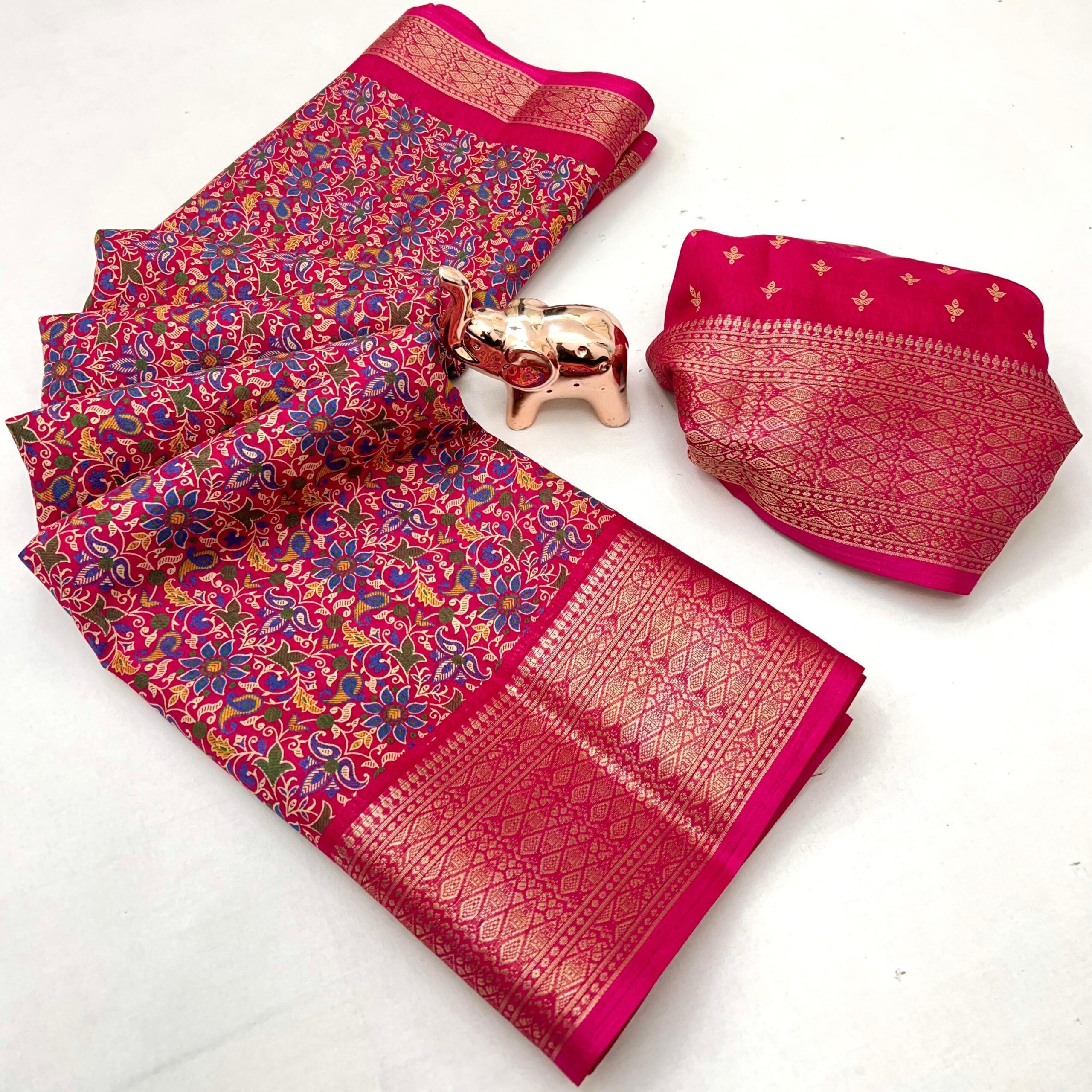 Dolla silk Sarees With Trending Kashmiri Prints (2)