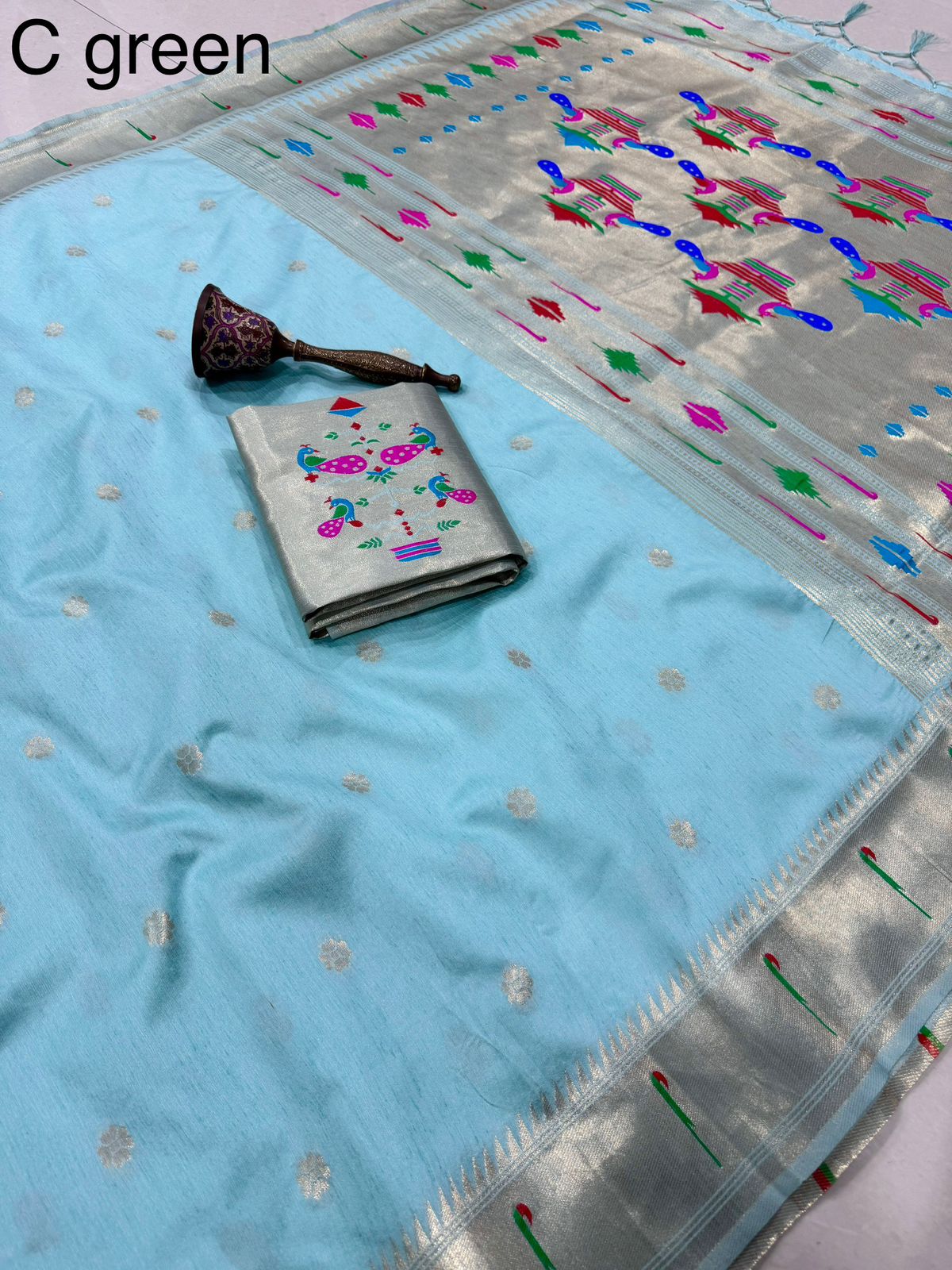 Khadi Raw Silk Weaving Paithani Saree (3)