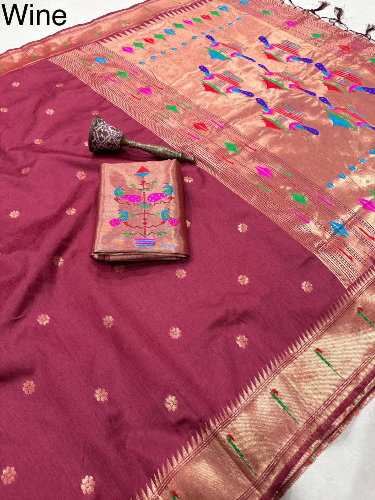 Khadi Raw Silk Weaving Paithani Saree (4)