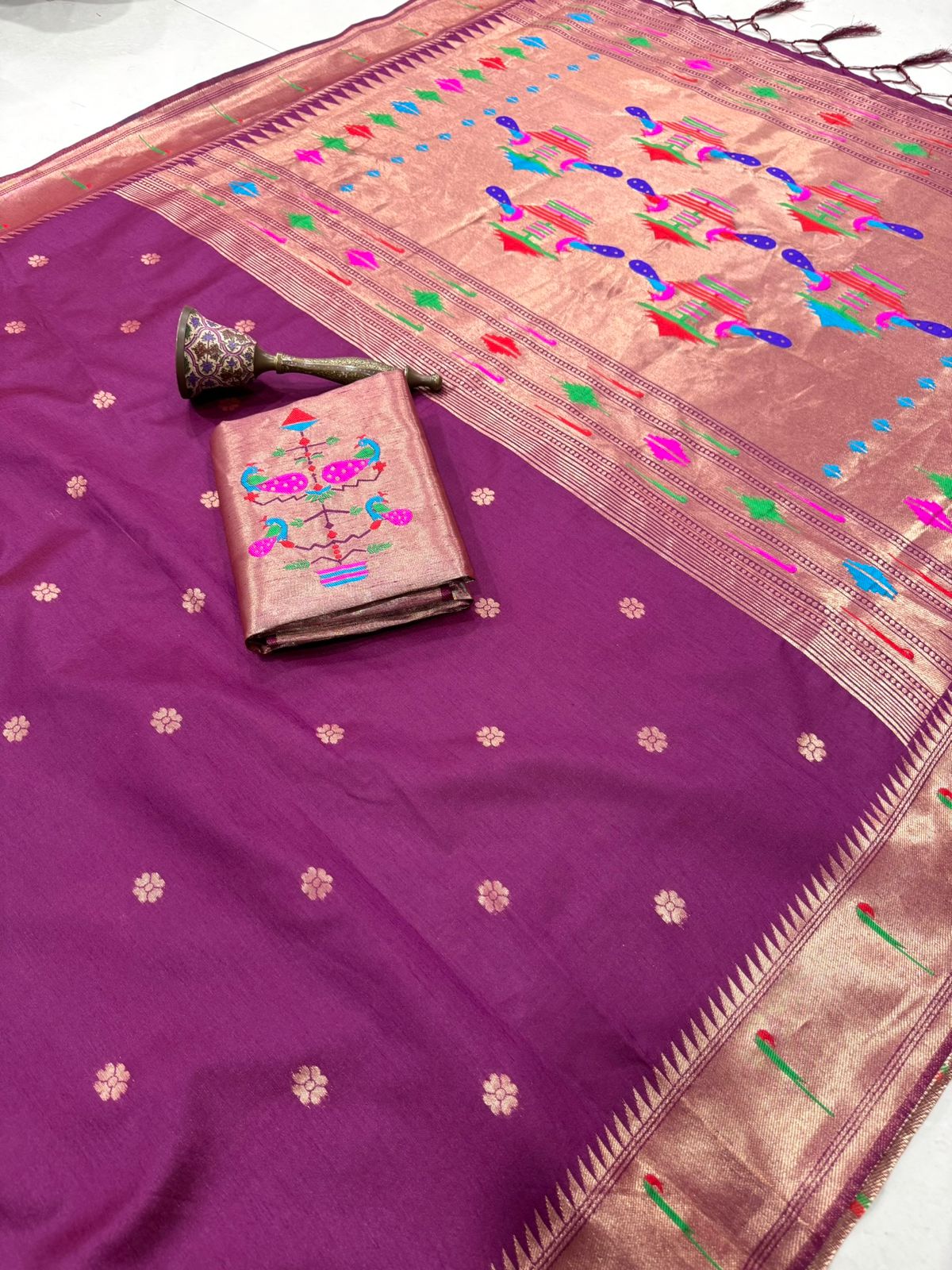 Khadi Raw Silk Weaving Paithani Saree (6)