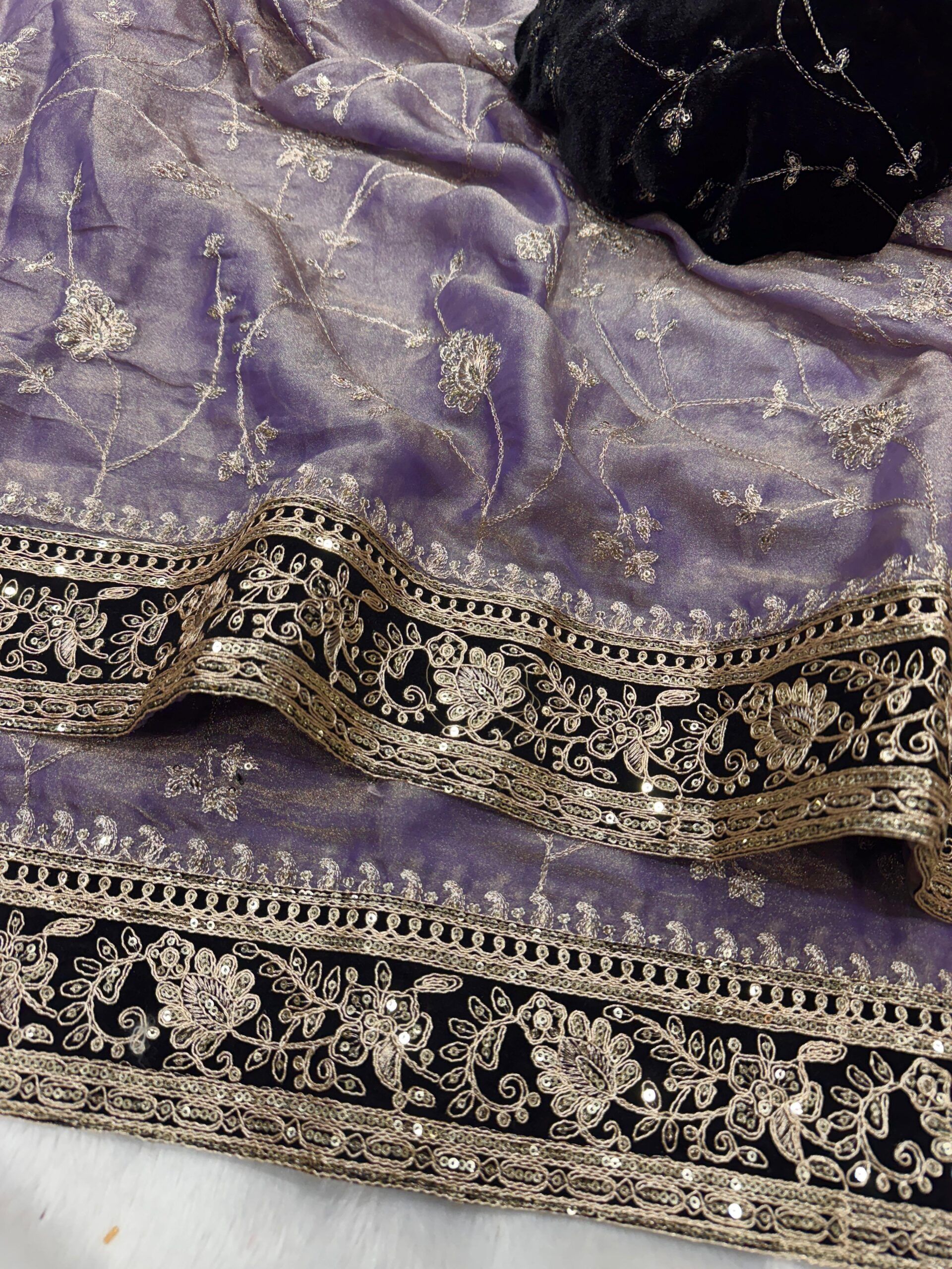 Moss Chiffon Designer Saree Wholesale Price (6)