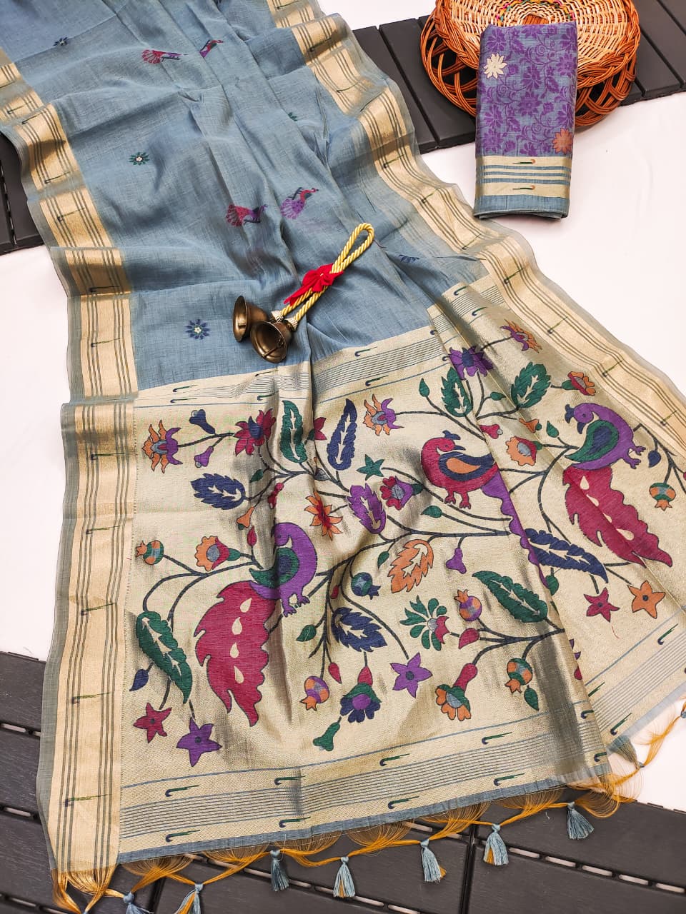 Premium Soft Moga Cotton Paithani Saree (10)