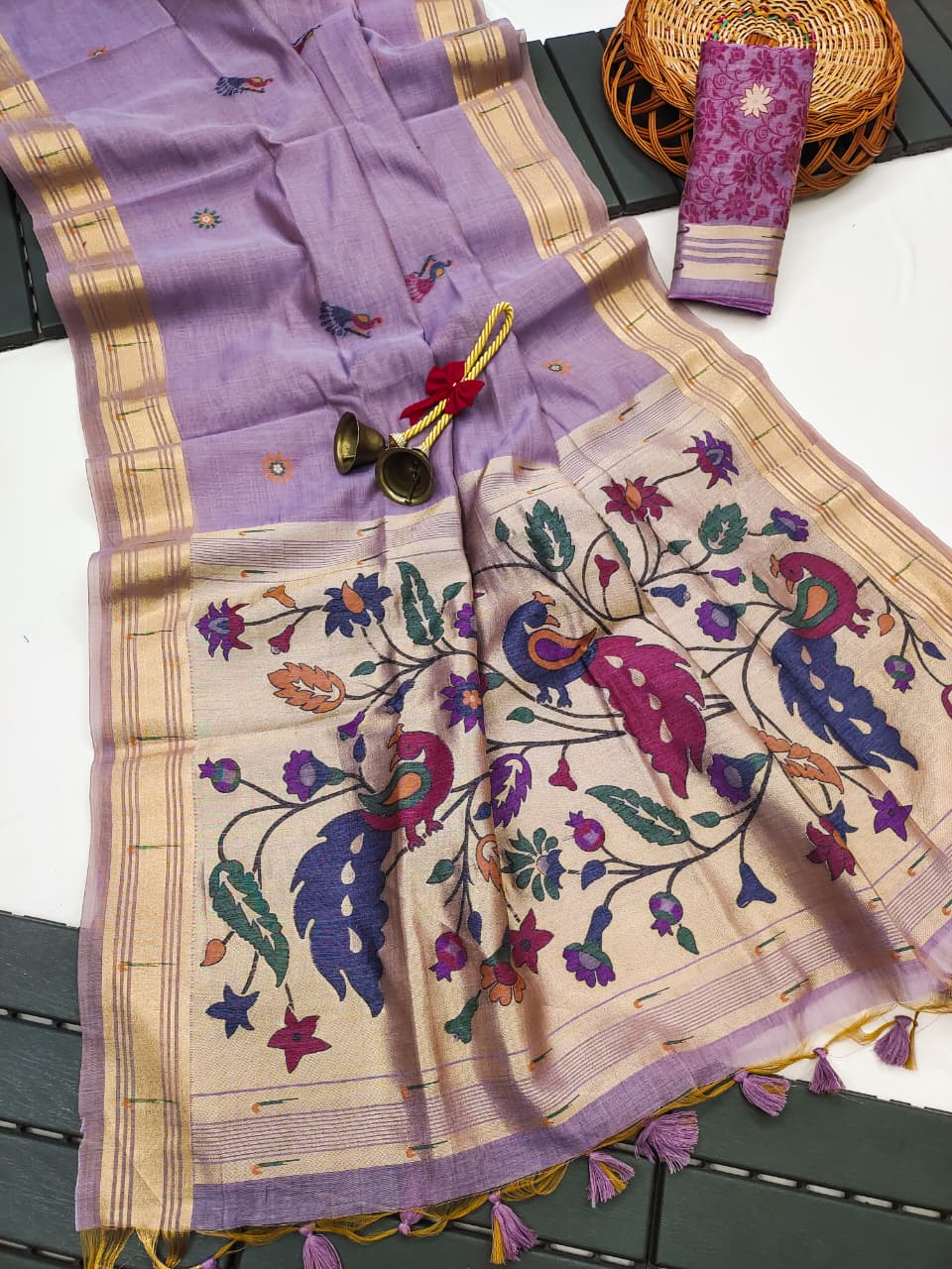 Premium Soft Moga Cotton Paithani Saree (5)