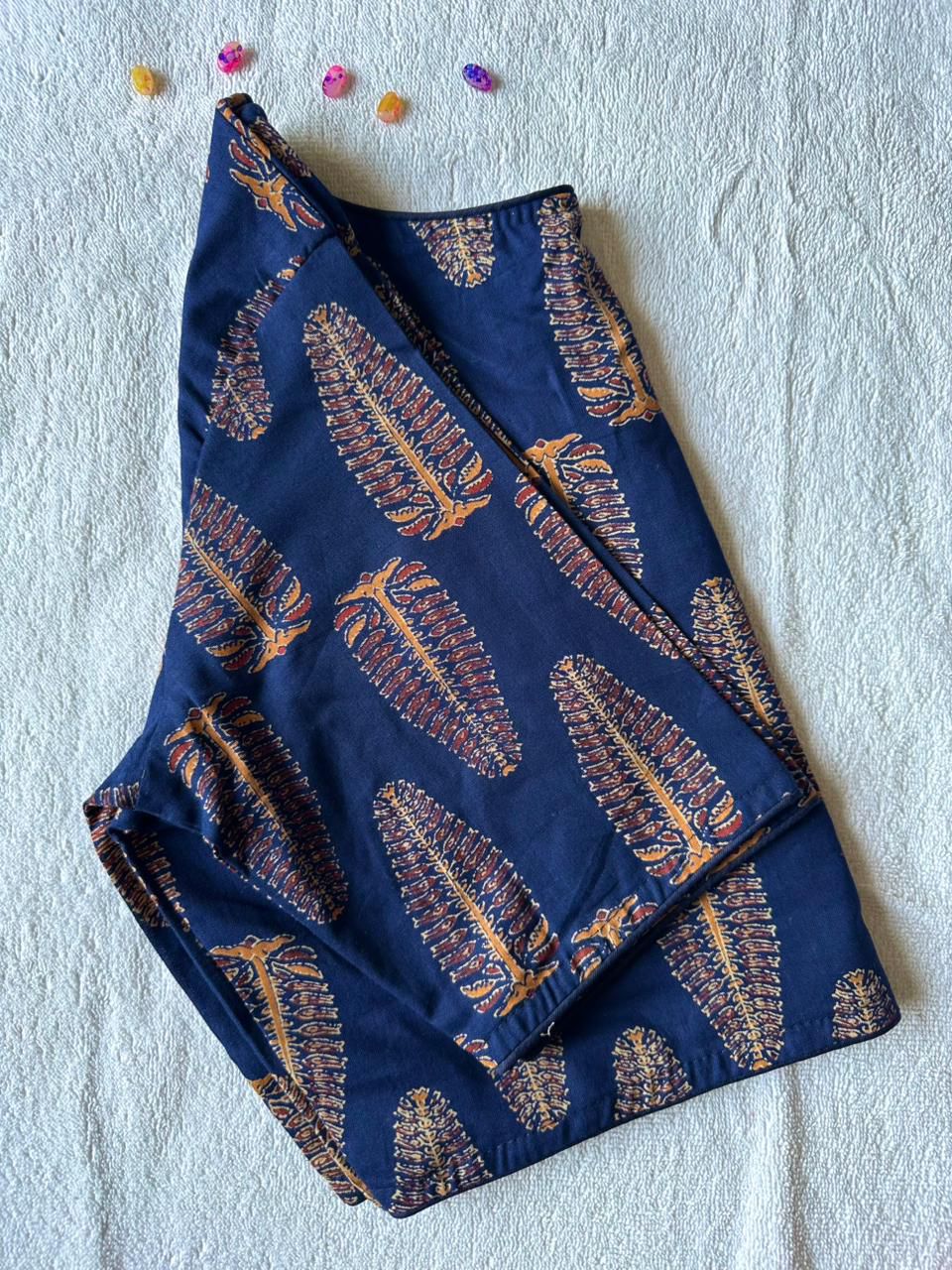 Pure Ajrakh HandBlock Cotton Readymadee blouse (6)