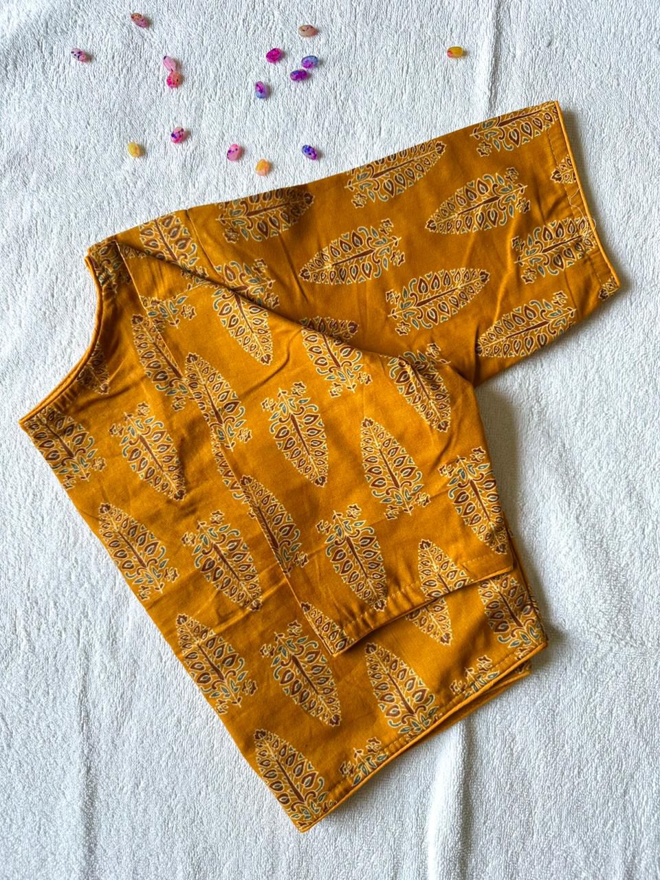 Pure Ajrakh HandBlock Cotton Readymadee blouse (9)