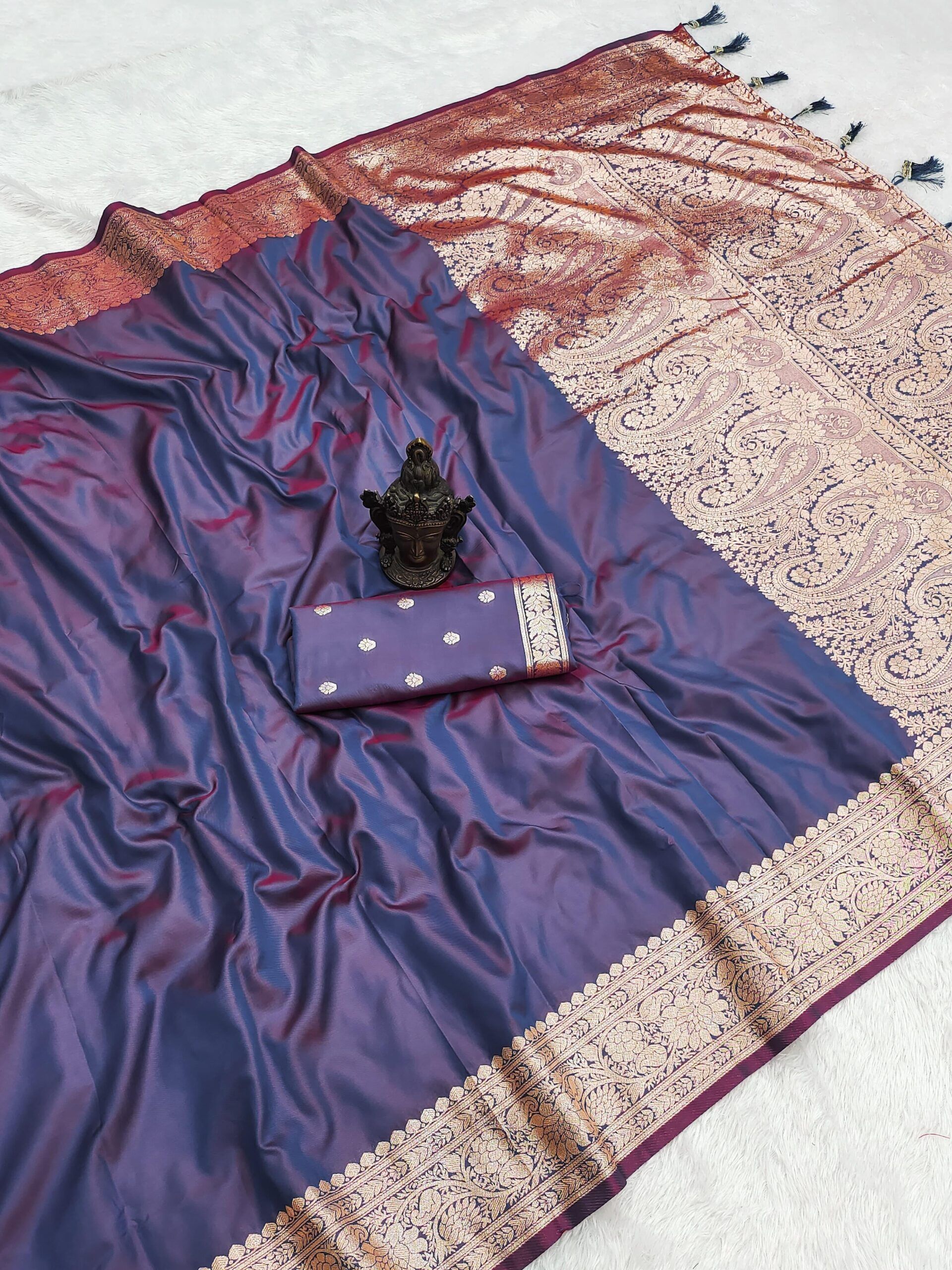 Pure Banarasi Silk Self Weaving Saree ( (12)