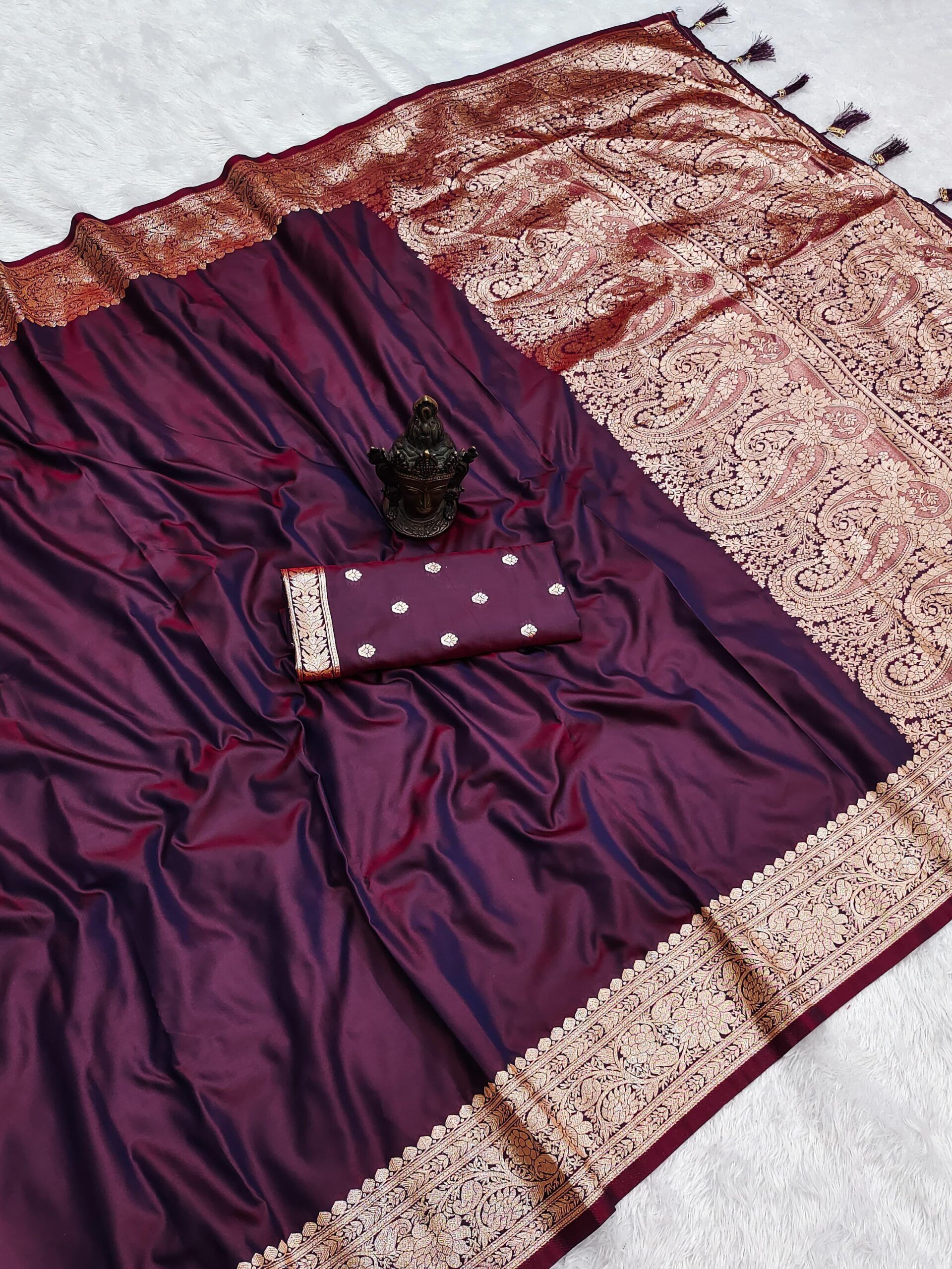 Pure Banarasi Silk Self Weaving Saree ( (14)