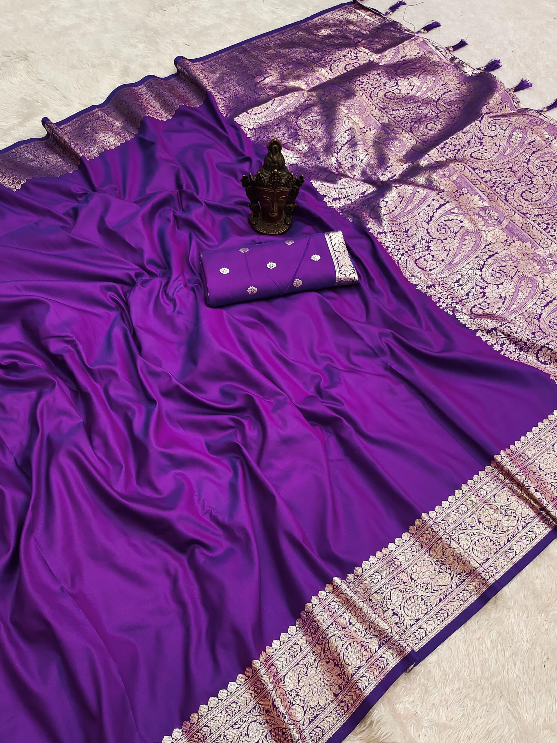 Pure Banarasi Silk Self Weaving Saree ( (4)