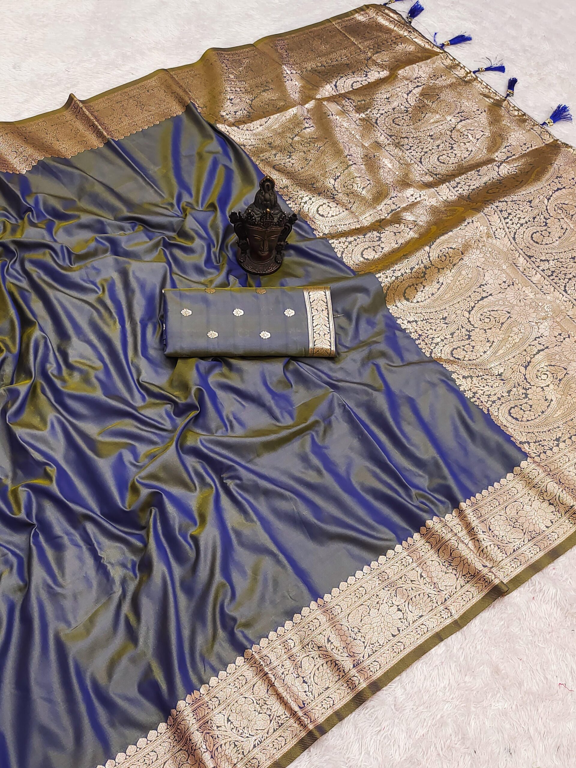 Pure Banarasi Silk Self Weaving Saree ( (5)