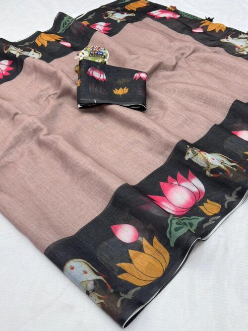 Soft Linen With Designer Pallu Saree (8)
