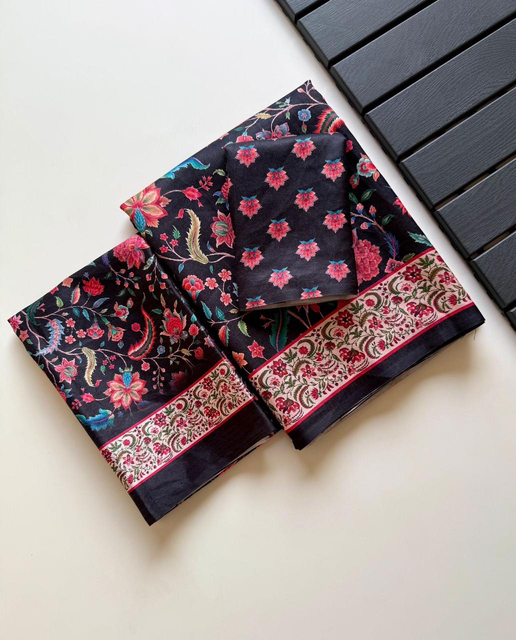 Soft Pashmina Kashmiri Digital Saree (2)