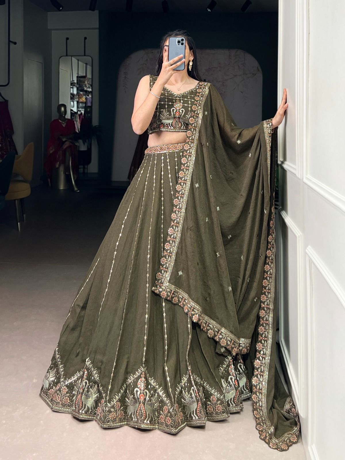 Chocolate Crush Wedding lehenga Choli Wholesale Price (12)