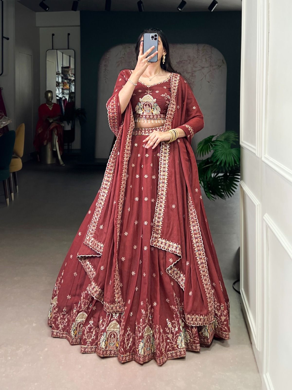 Chocolate Crush Wedding lehenga Choli Wholesale Price (14)
