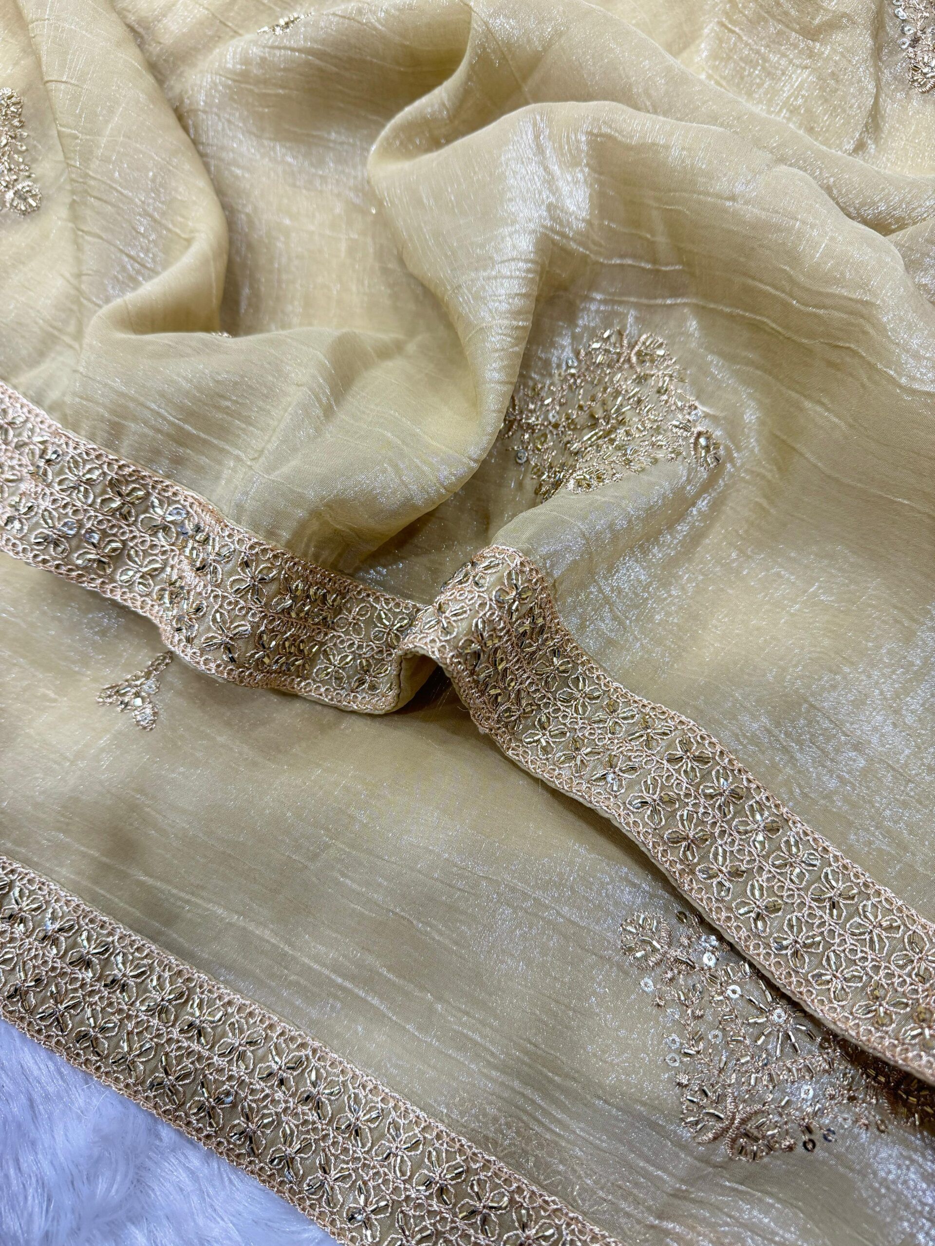 Crunchy Silk Sequences Work Saree (2)