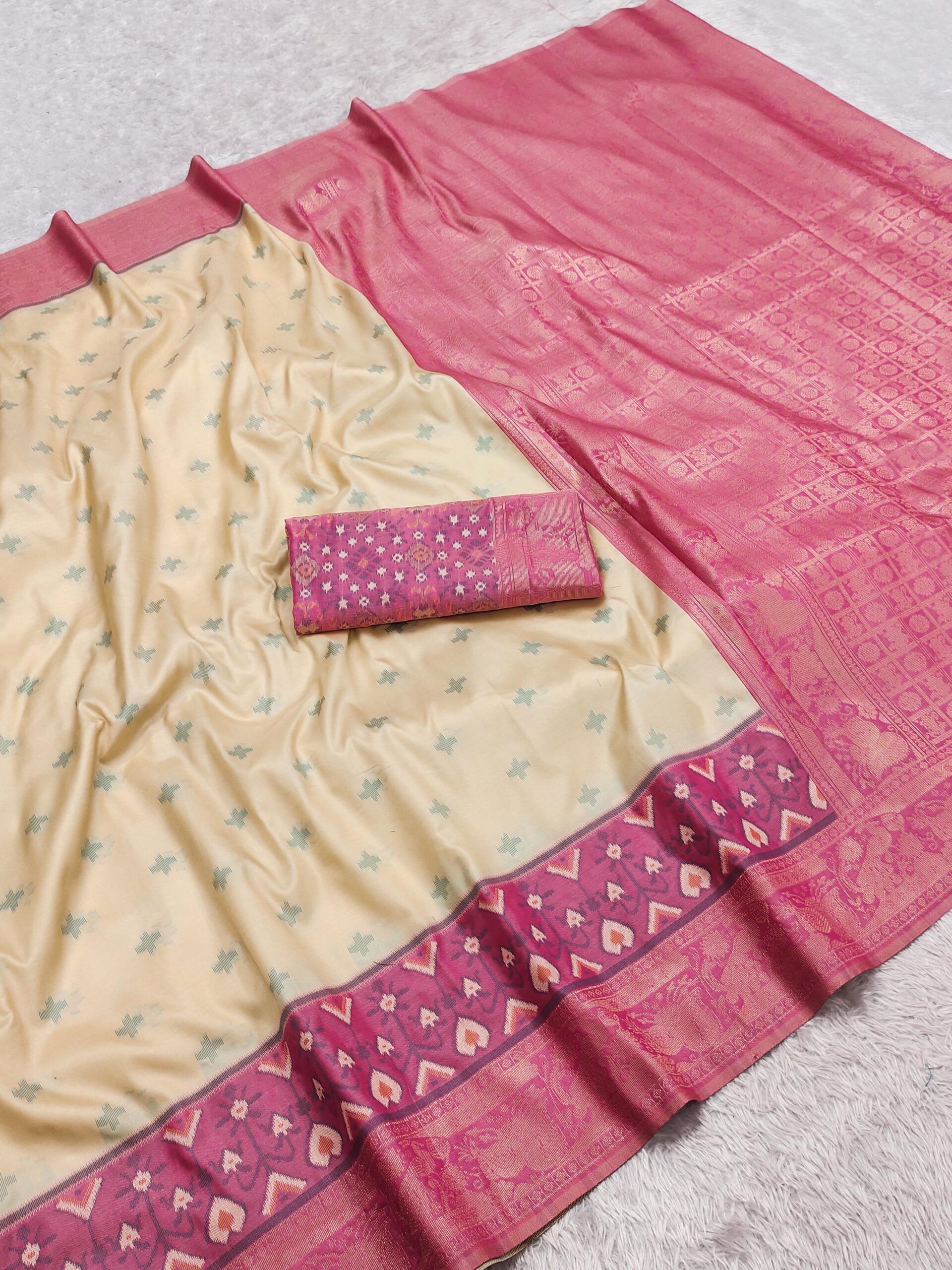 Pochampalli Silk Saree With Ikkat Border Wholesale Price (10)