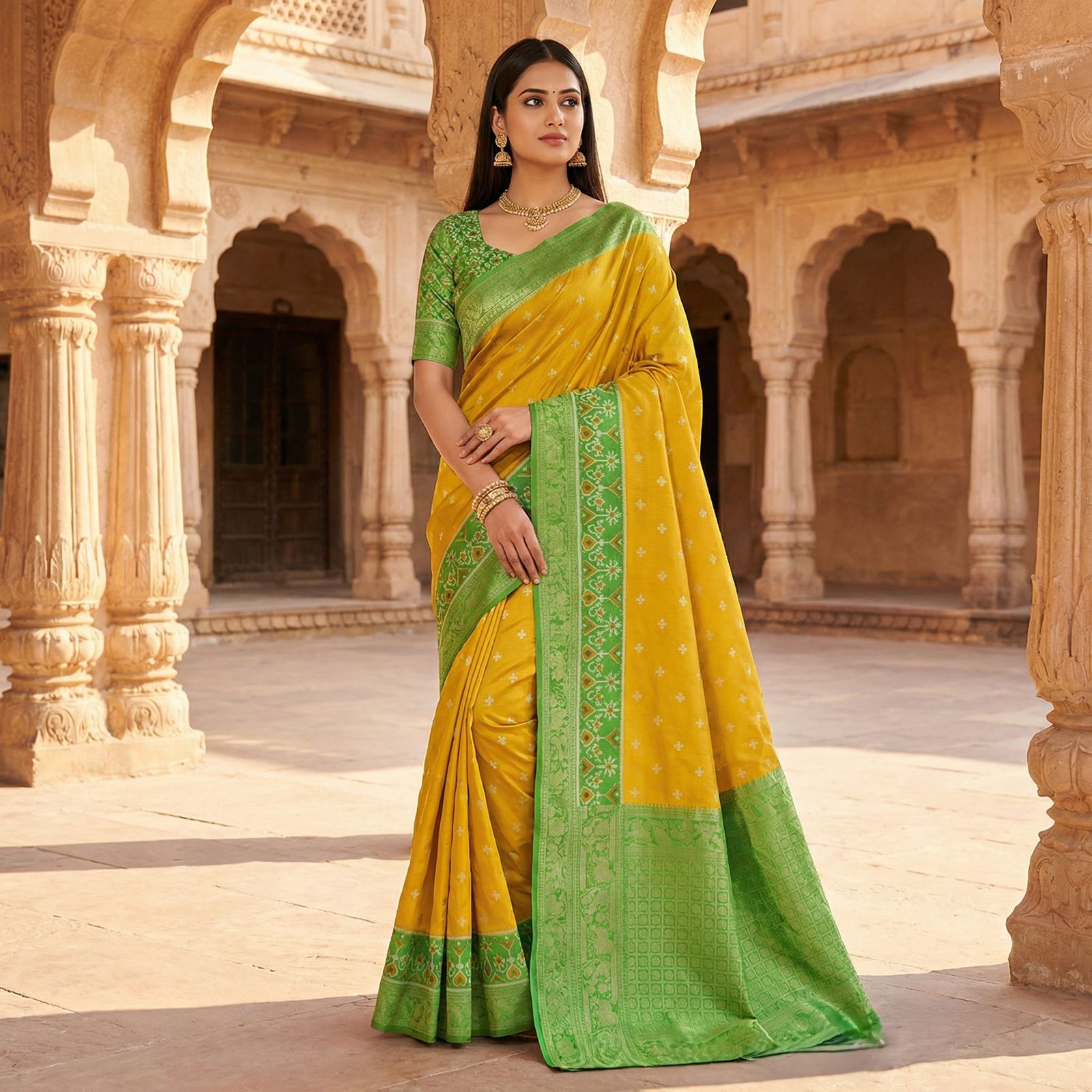 Pochampalli Silk Saree With Ikkat Border Wholesale Price (13)