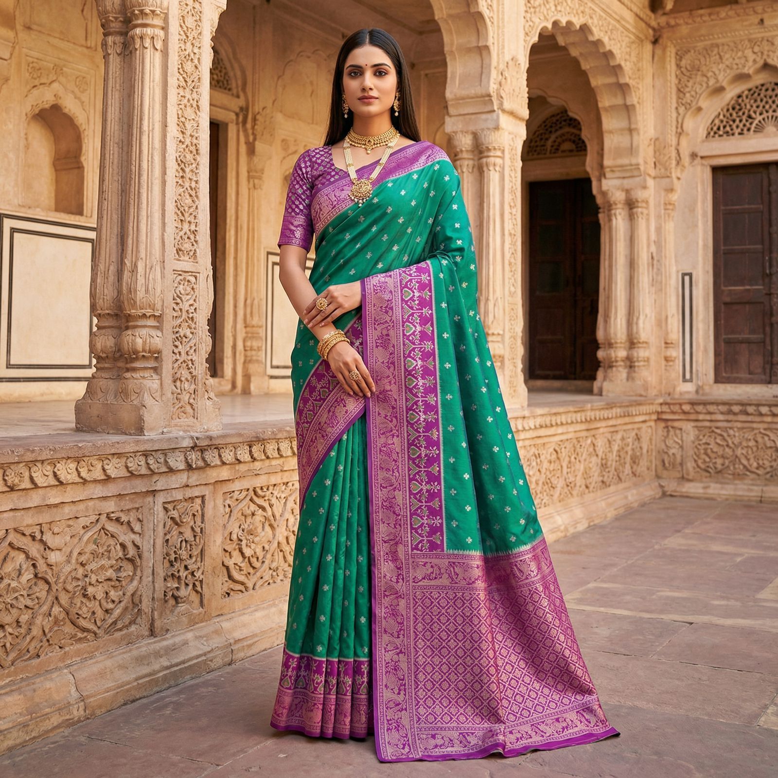 Pochampalli Silk Saree With Ikkat Border Wholesale Price (19)