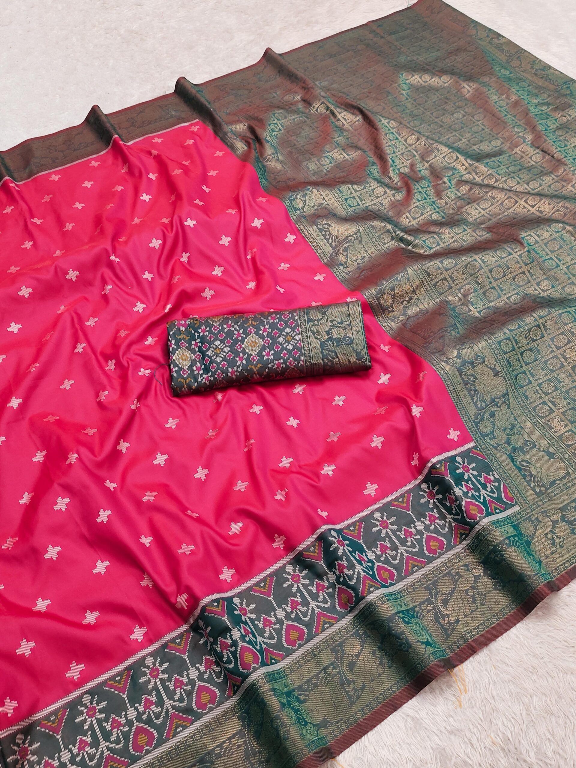 Pochampalli Silk Saree With Ikkat Border Wholesale Price (5)