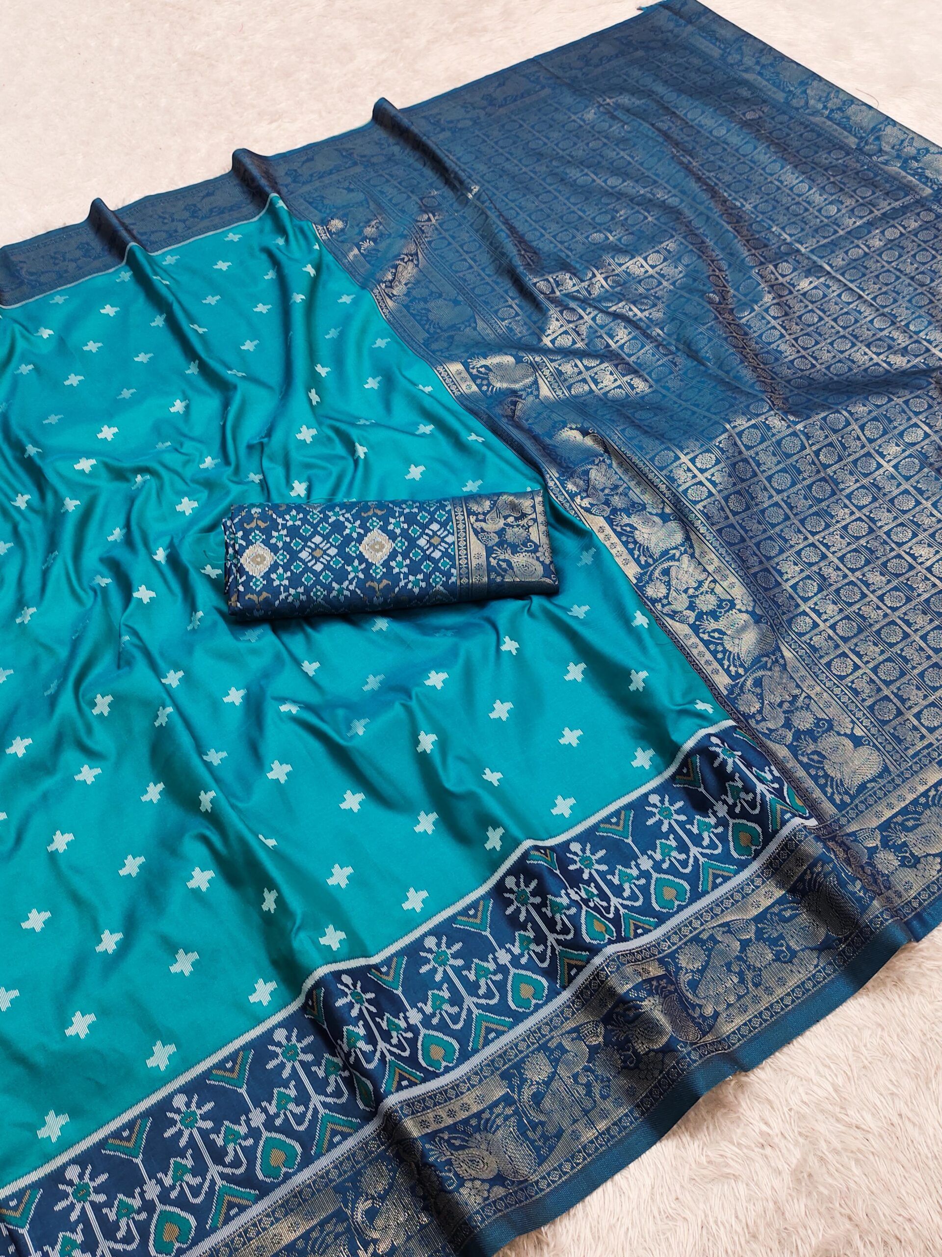 Pochampalli Silk Saree With Ikkat Border Wholesale Price (8)