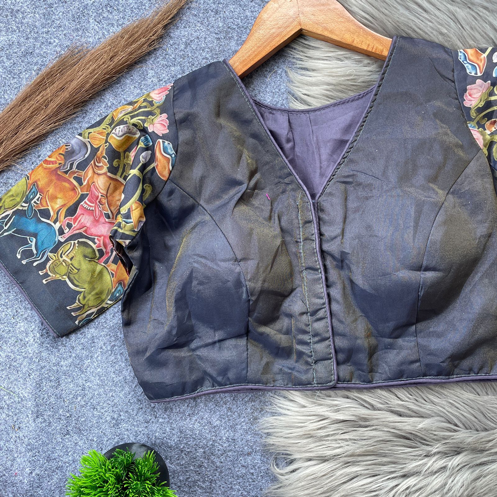 Pure TIssue Silk Readymade Blouse (2)