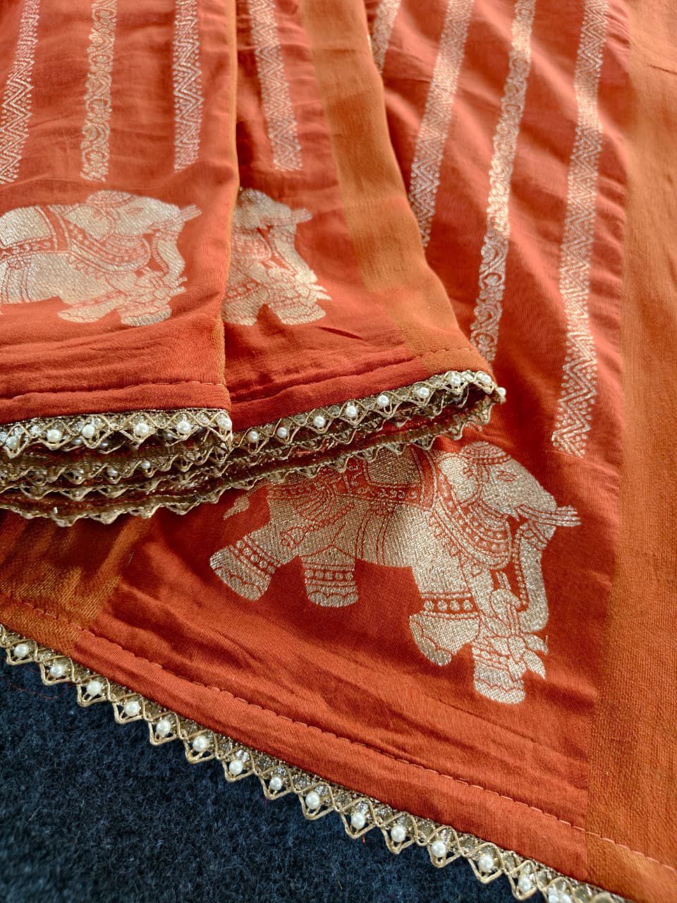 Pure Viscose Georgate Sarees With Beautiful Rich Weaved Pallu (3)