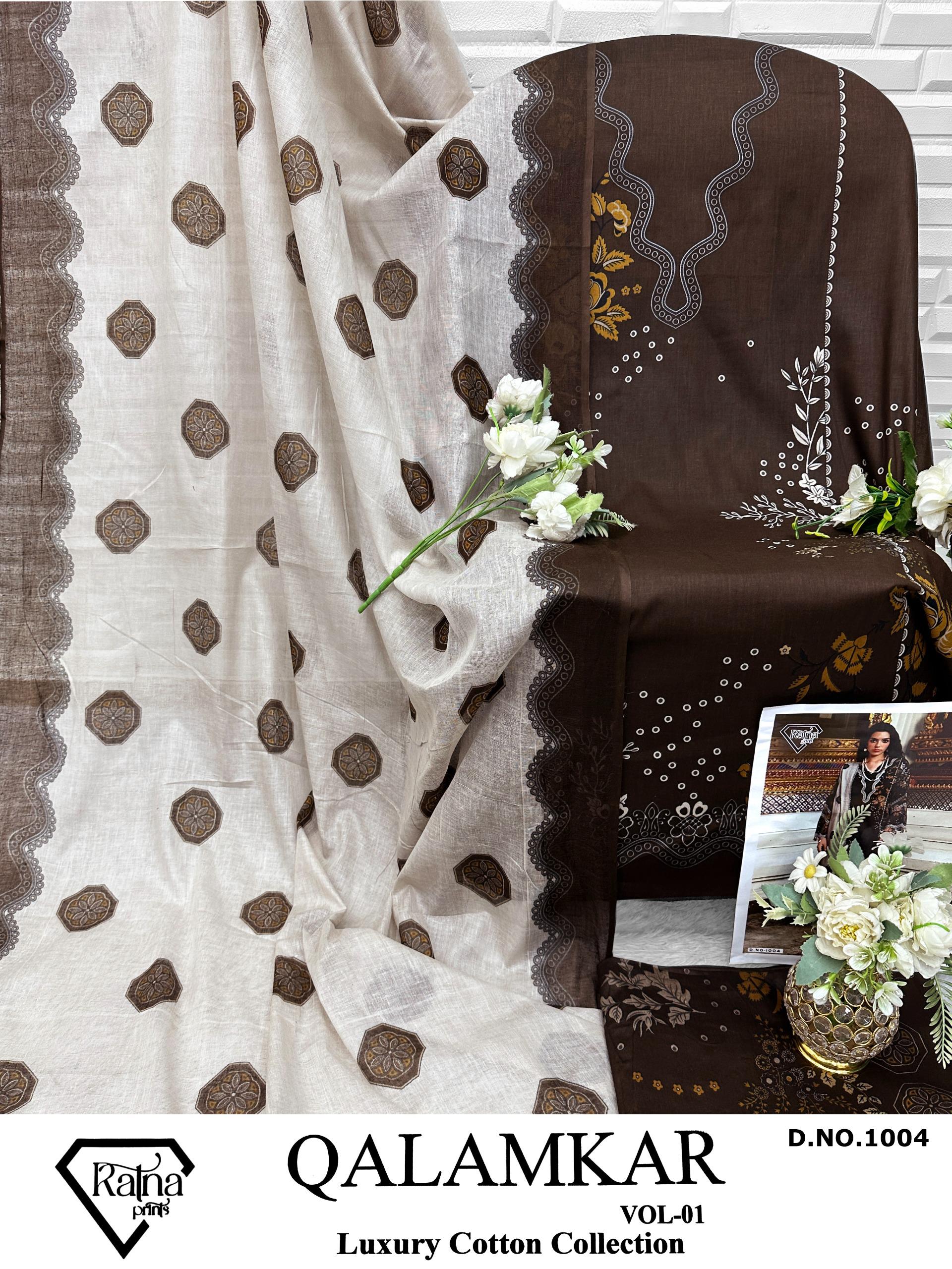 Ratna Print Qalamkar Vol 1 Lawn Cotton Pakistani Suit (1)