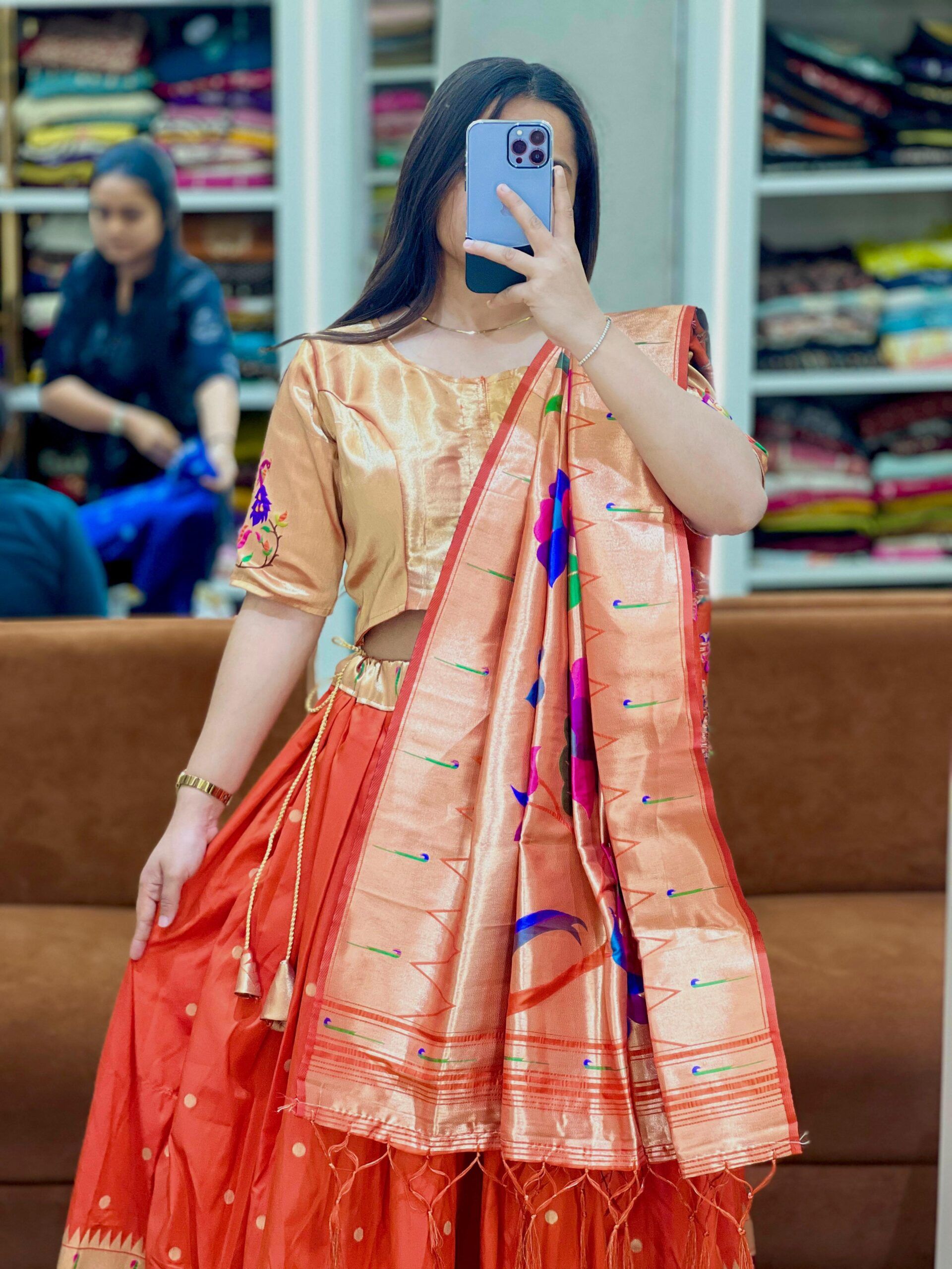 Soft Banarasi Paithani Lehenga Chol Wholesale Price (1)