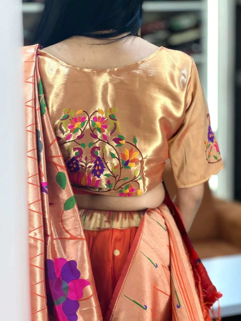 Soft Banarasi Paithani Lehenga Chol Wholesale Price (2)