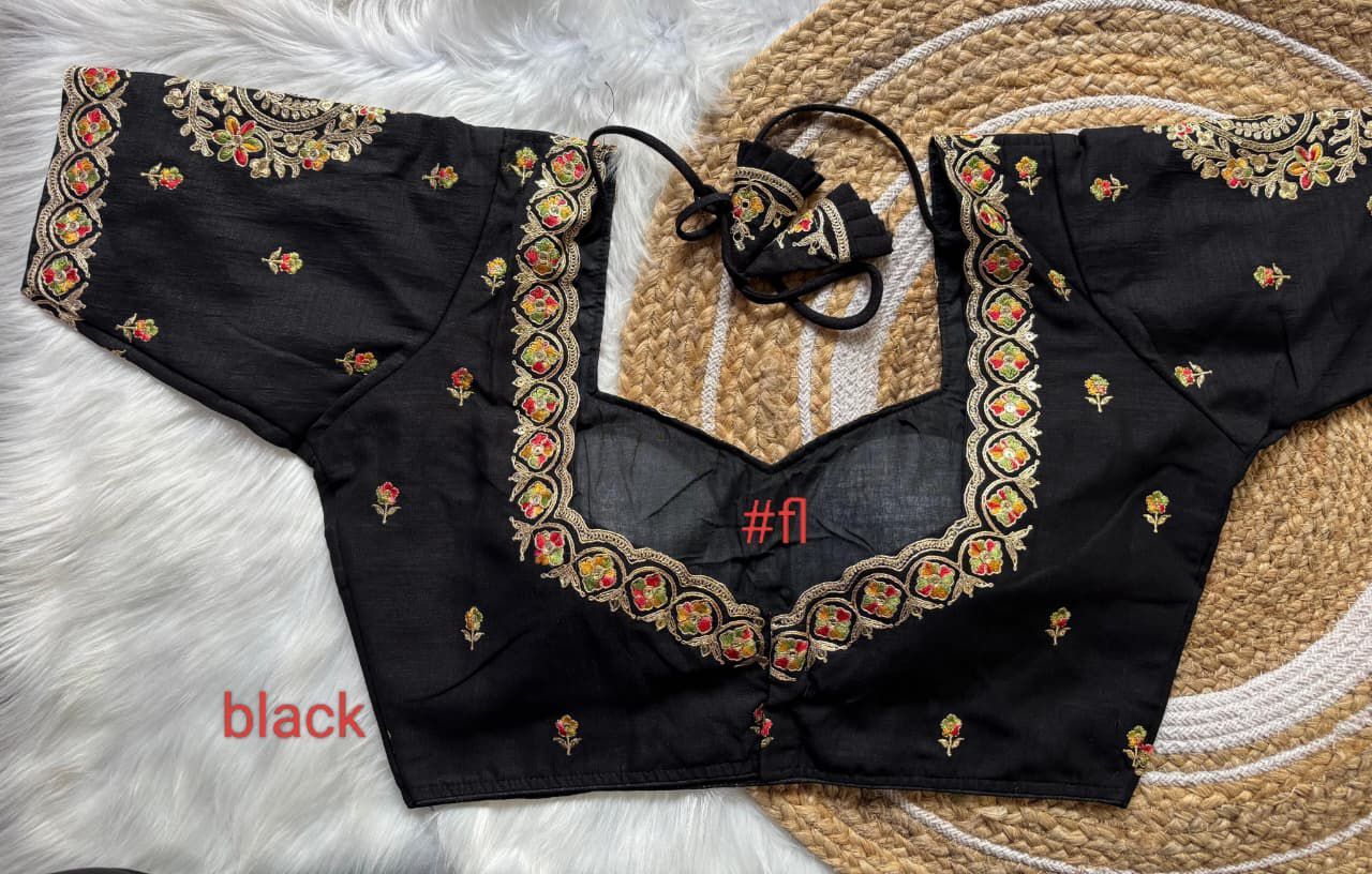 Vichitra Silk Embroidery zari Work Blouse Wholesale price (4)