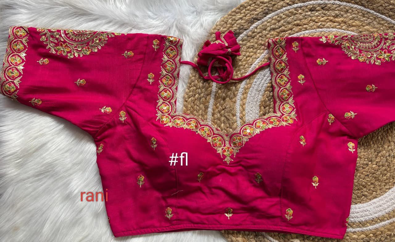Vichitra Silk Embroidery zari Work Blouse Wholesale price (5)