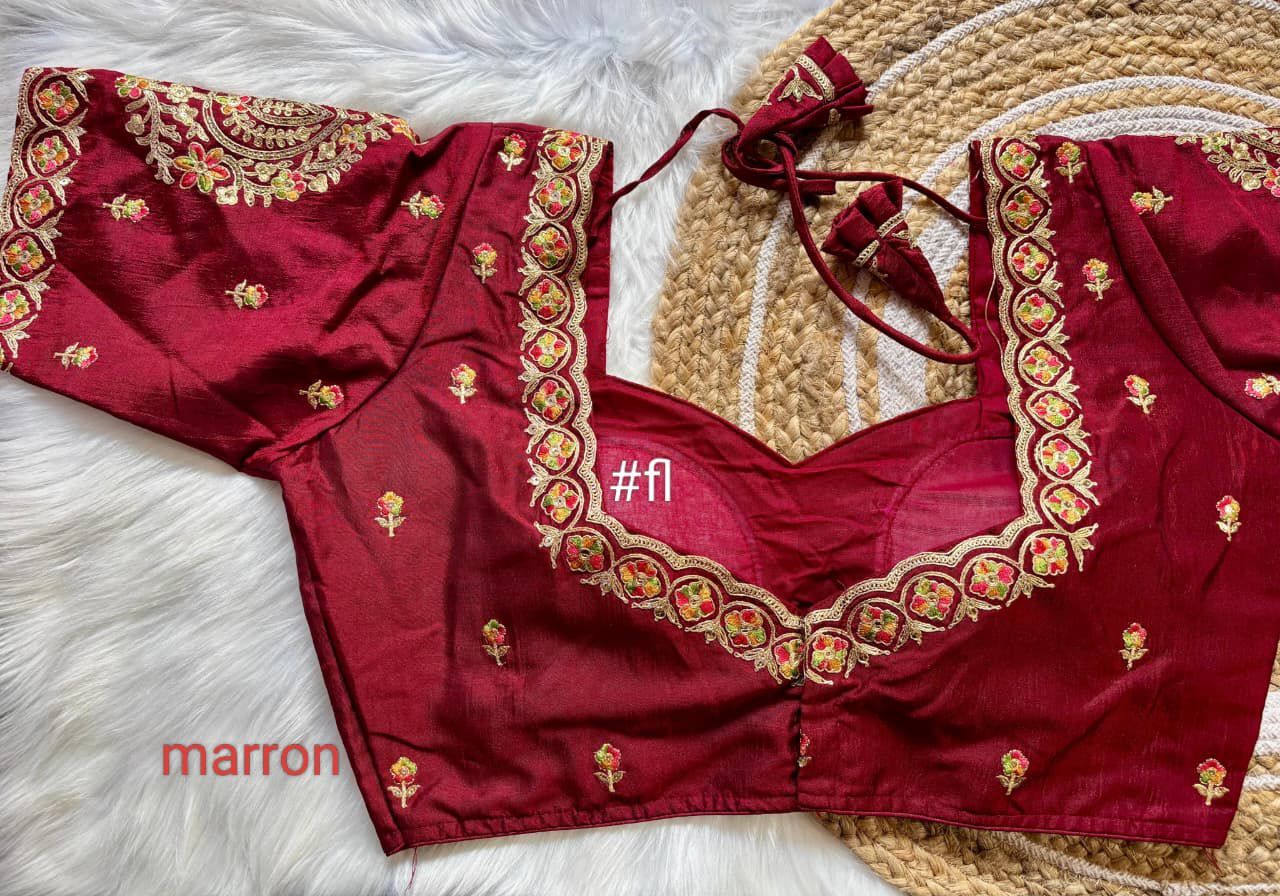 Vichitra Silk Embroidery zari Work Blouse Wholesale price (9)
