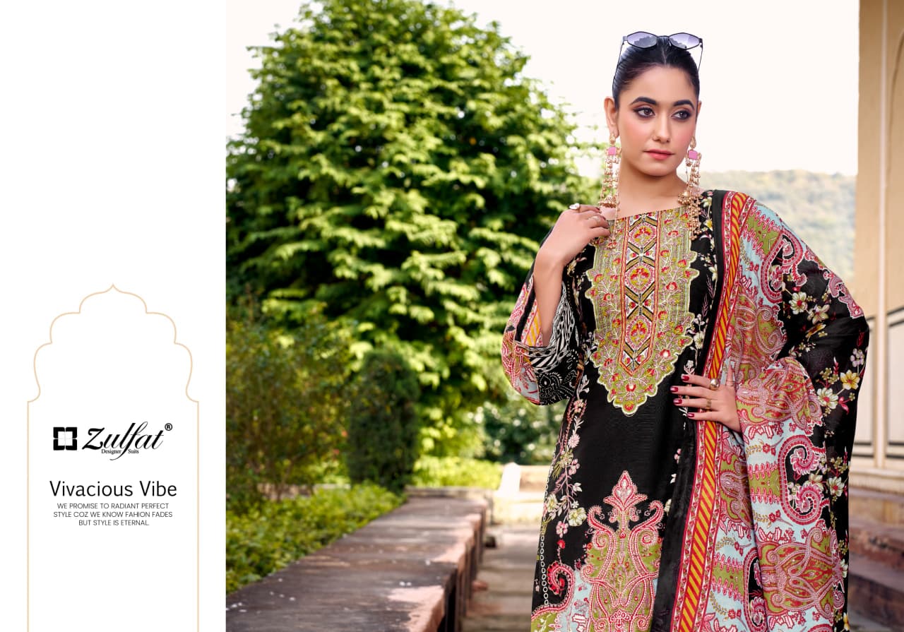 Zulfat Shaheena Rayon WIth Handwork Dress Materials (10)