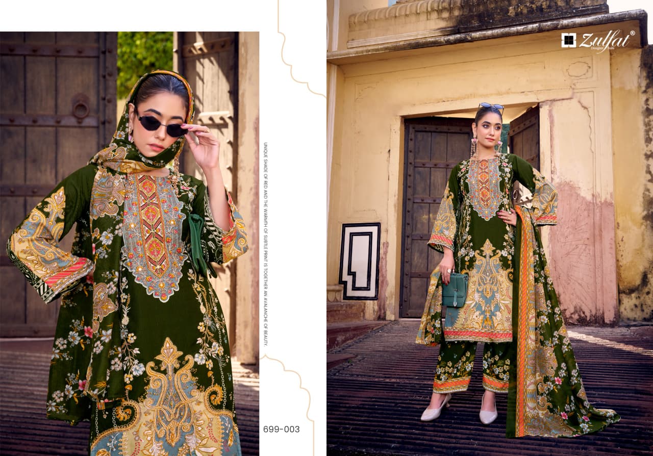 Zulfat Shaheena Rayon WIth Handwork Dress Materials (8)
