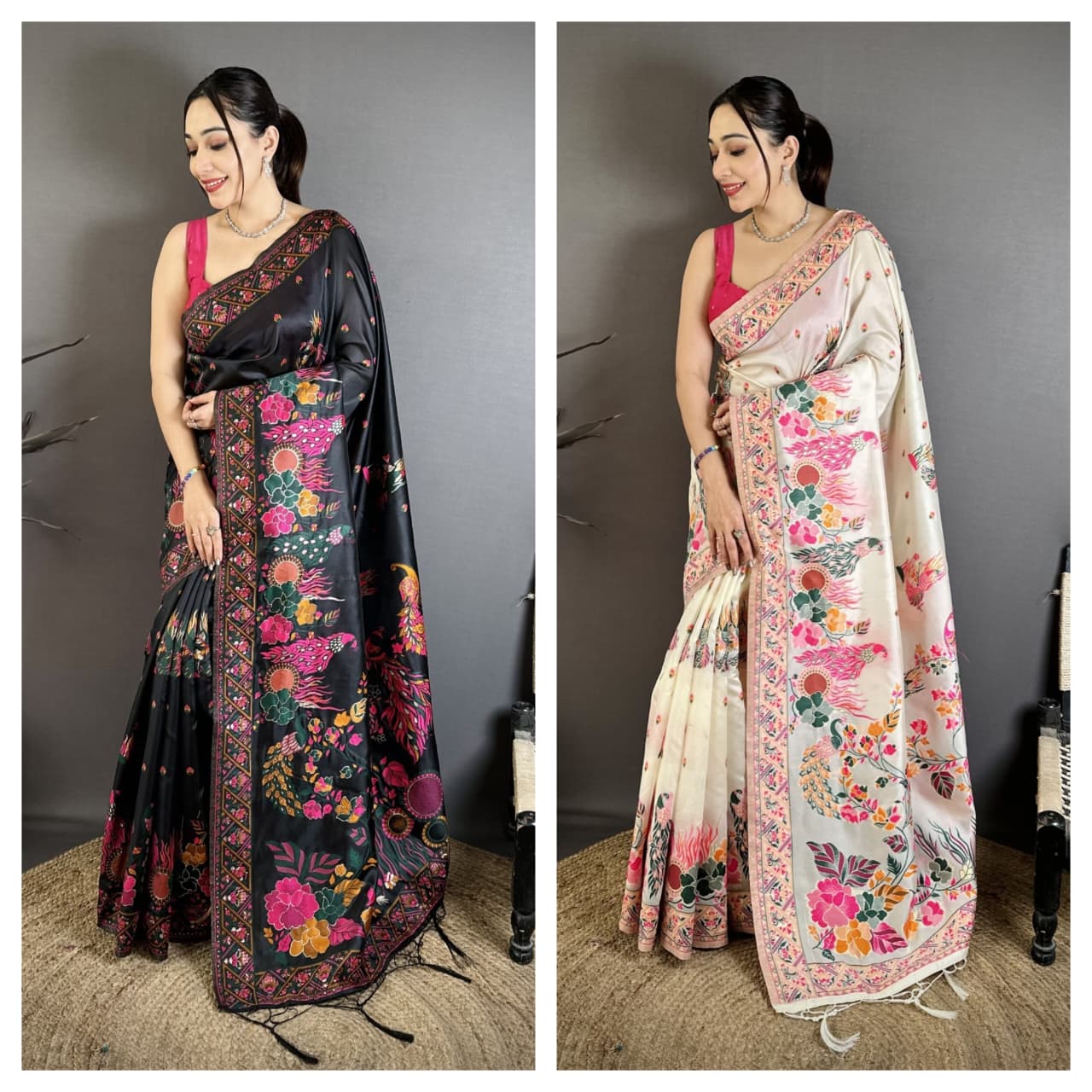 Pashmina Kashmiri Sarees With Meenakari Kashmiri Weaves (5)