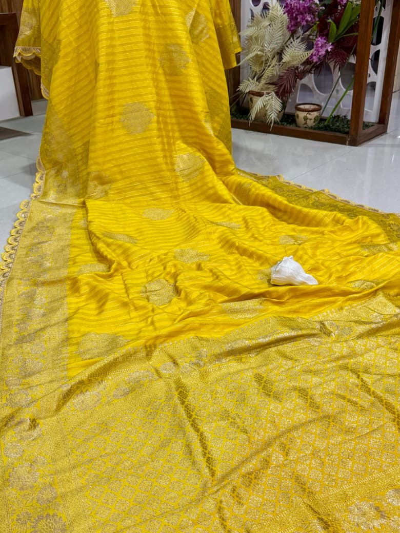 Pure Crepe Khadi Tissue Weaving Saree Wholesale Price (10)
