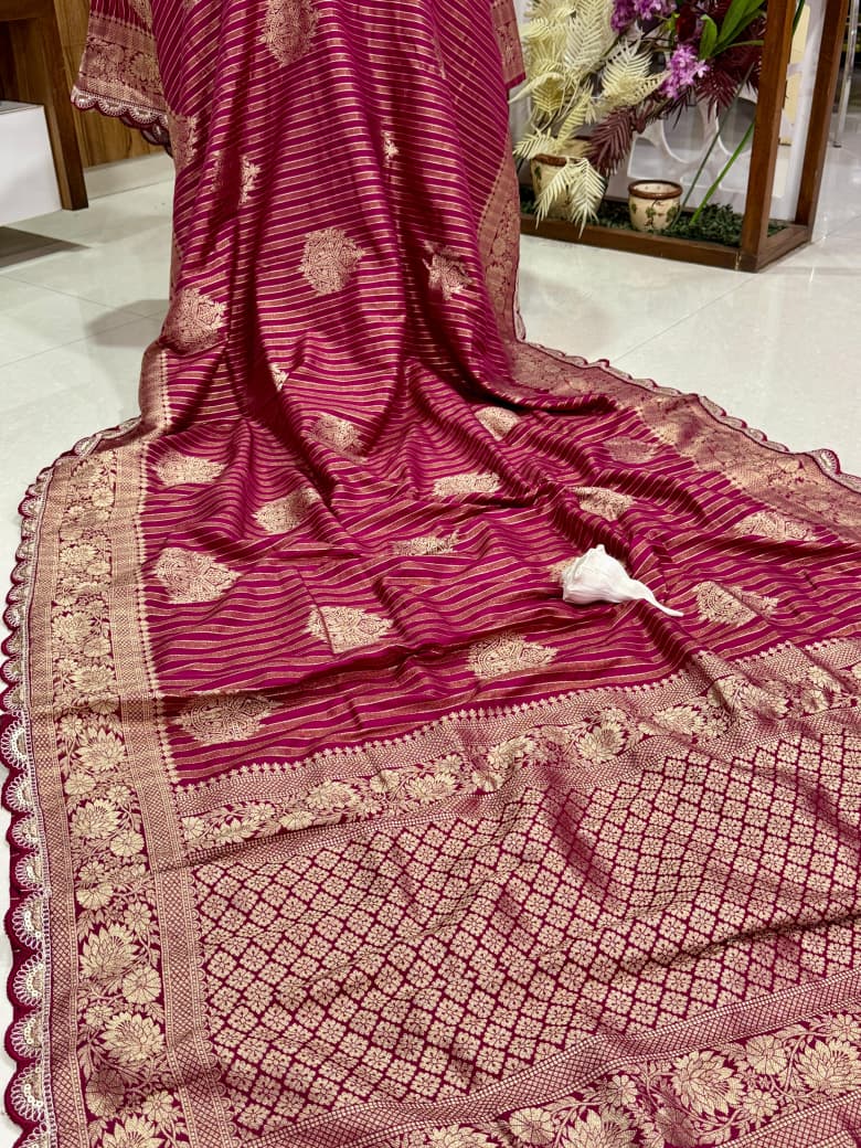 Pure Crepe Khadi Tissue Weaving Saree Wholesale Price (13)