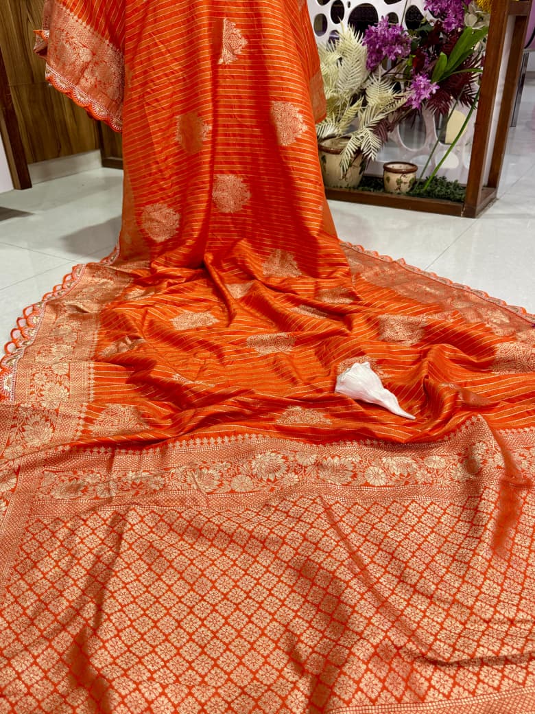 Pure Crepe Khadi Tissue Weaving Saree Wholesale Price (17)
