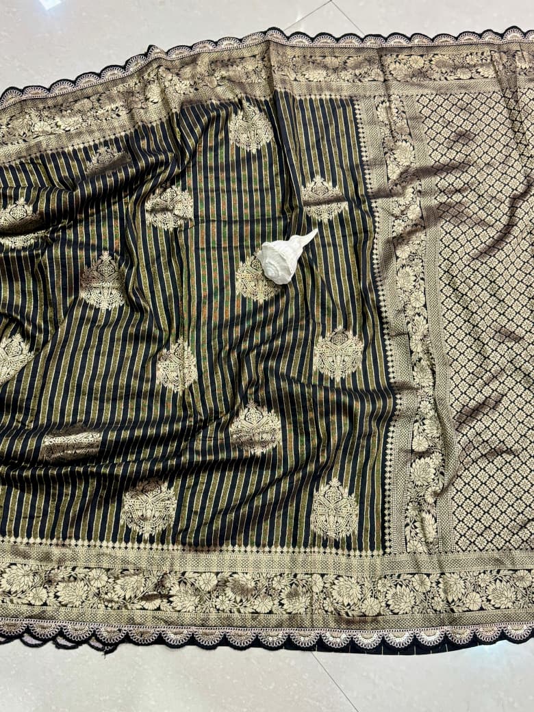 Pure Crepe Khadi Tissue Weaving Saree Wholesale Price (22)