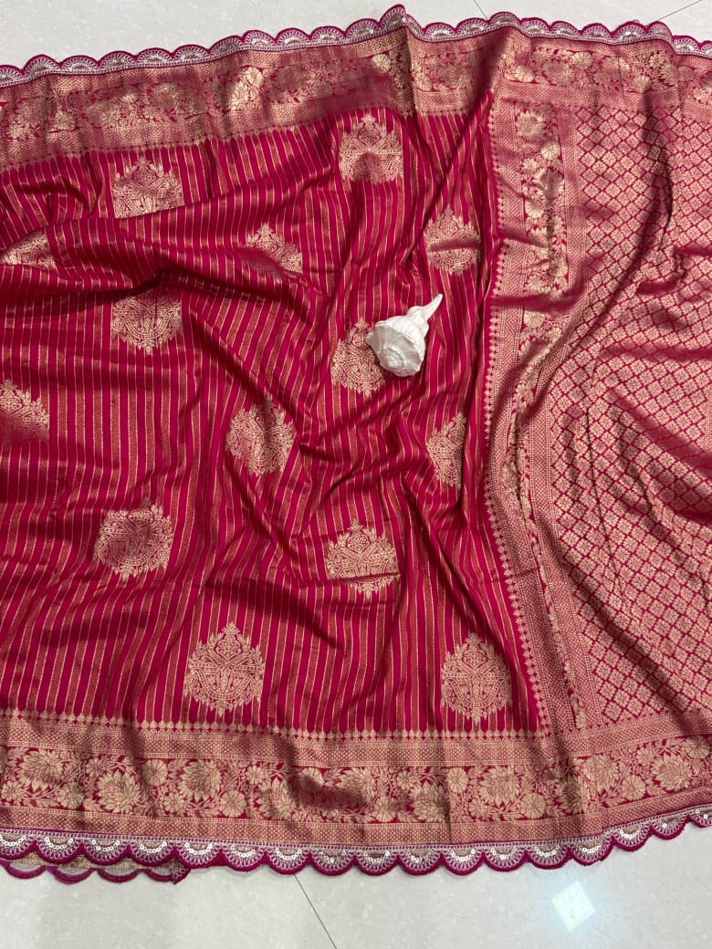 Pure Crepe Khadi Tissue Weaving Saree Wholesale Price (23)