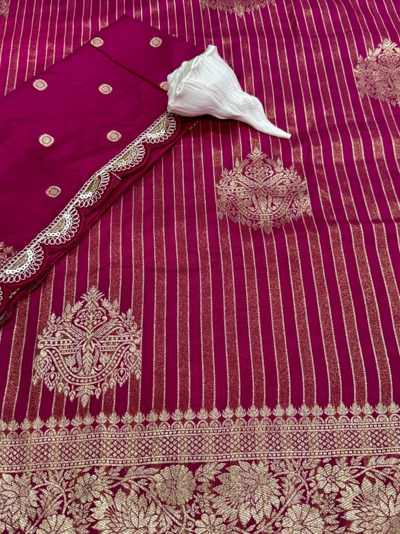 Pure Crepe Khadi Tissue Weaving Saree Wholesale Price (5)