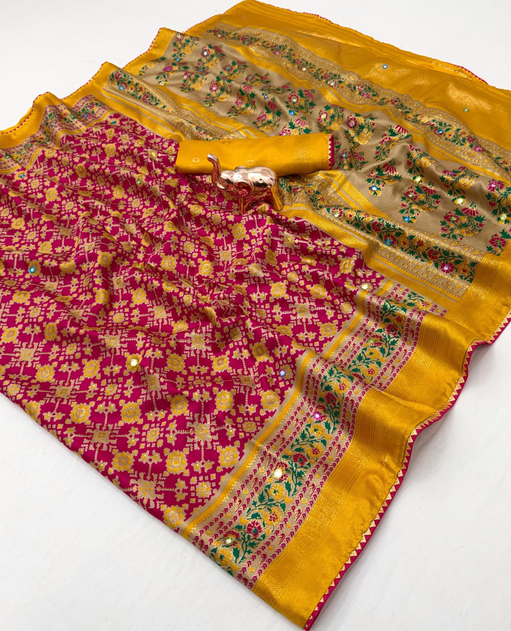 Soft Pashmina Silk Printed Saree With Patola Border (11)