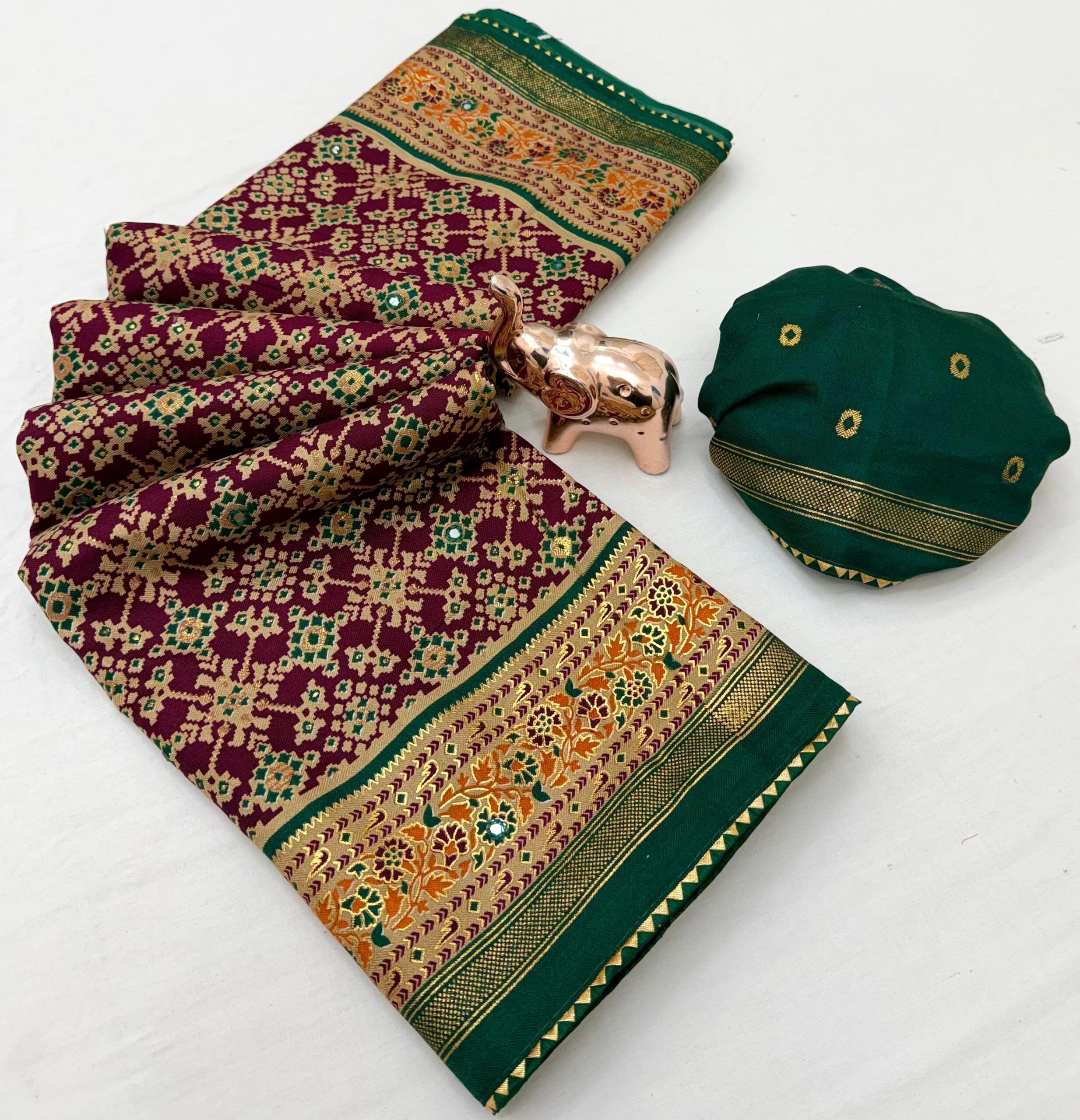 Soft Pashmina Silk Printed Saree With Patola Border (13)