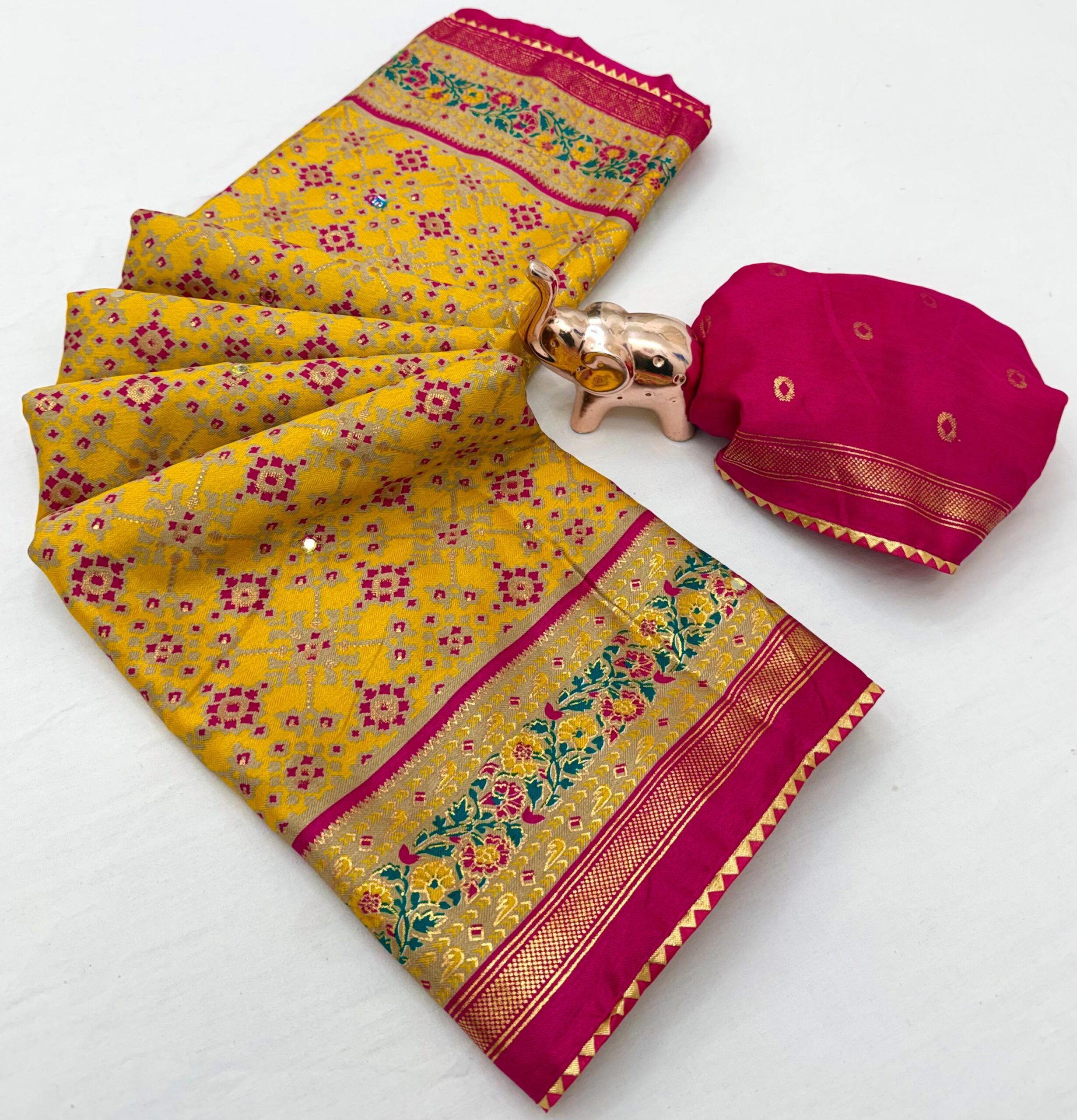 Soft Pashmina Silk Printed Saree With Patola Border (3)