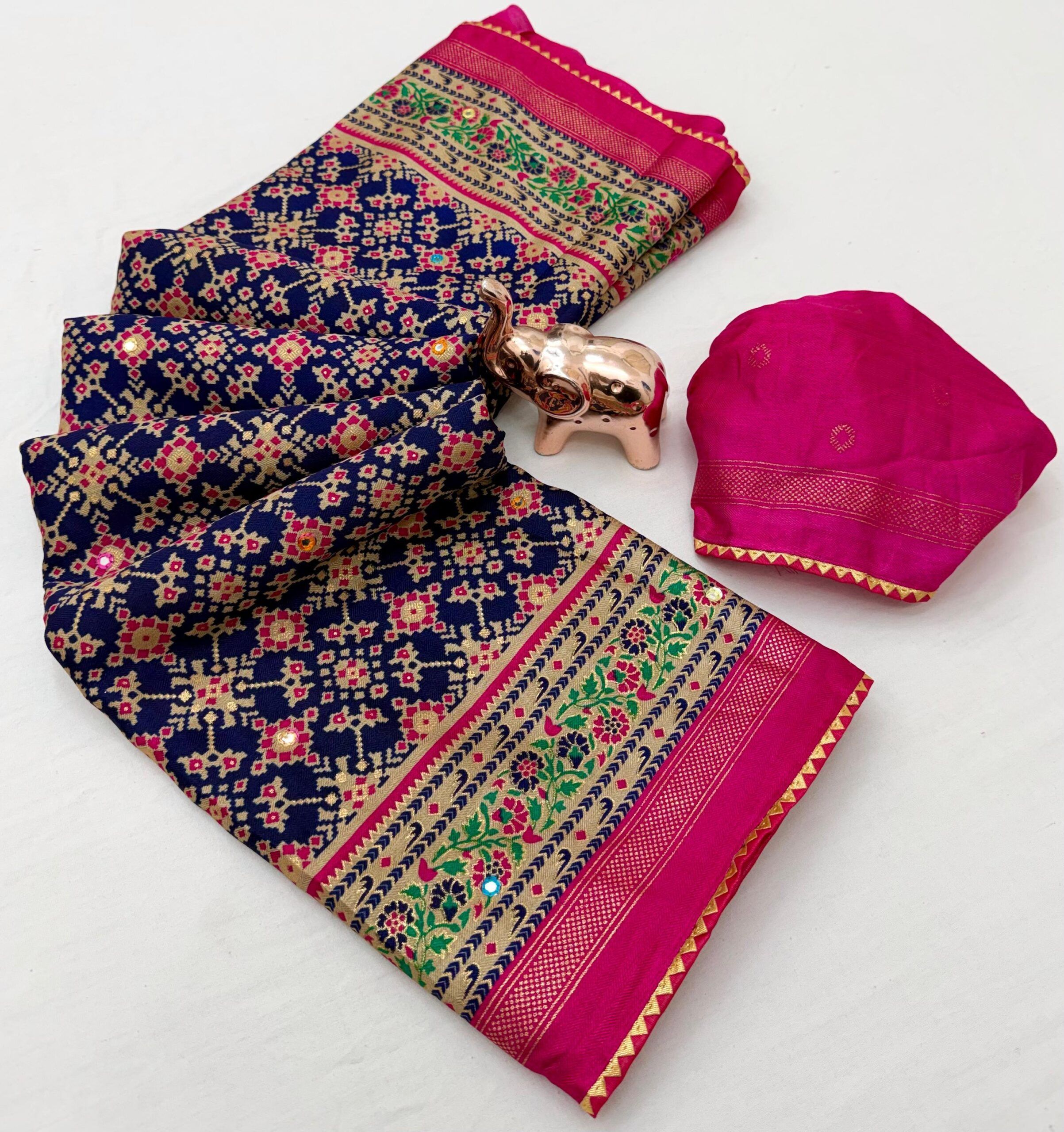 Soft Pashmina Silk Printed Saree With Patola Border (4)