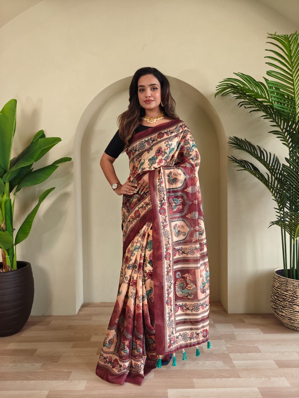 Pure Malai Cotton Kalamkari Saree (10)