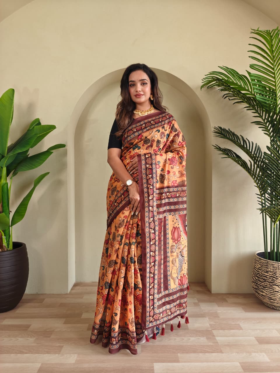 Pure Malai Cotton Kalamkari Saree (11)