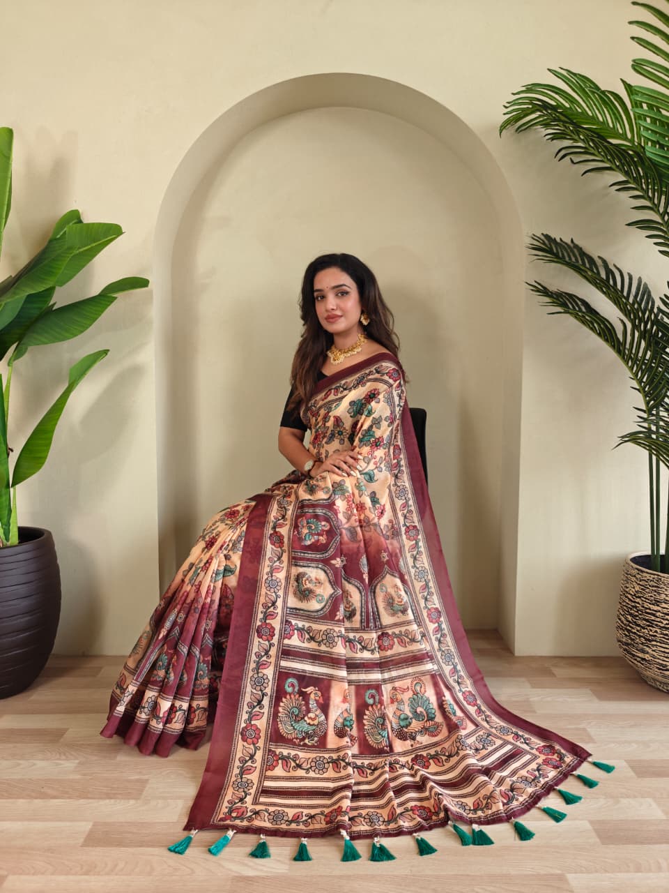 Pure Malai Cotton Kalamkari Saree (16)