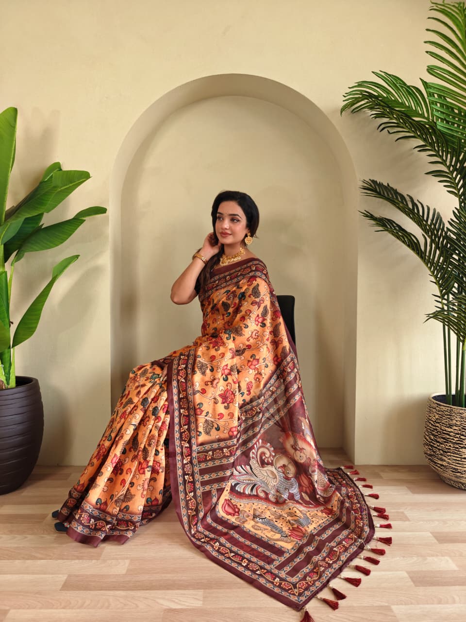 Pure Malai Cotton Kalamkari Saree (2)