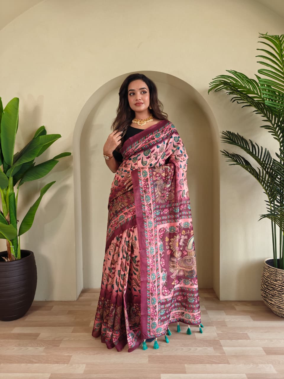 Pure Malai Cotton Kalamkari Saree (4)