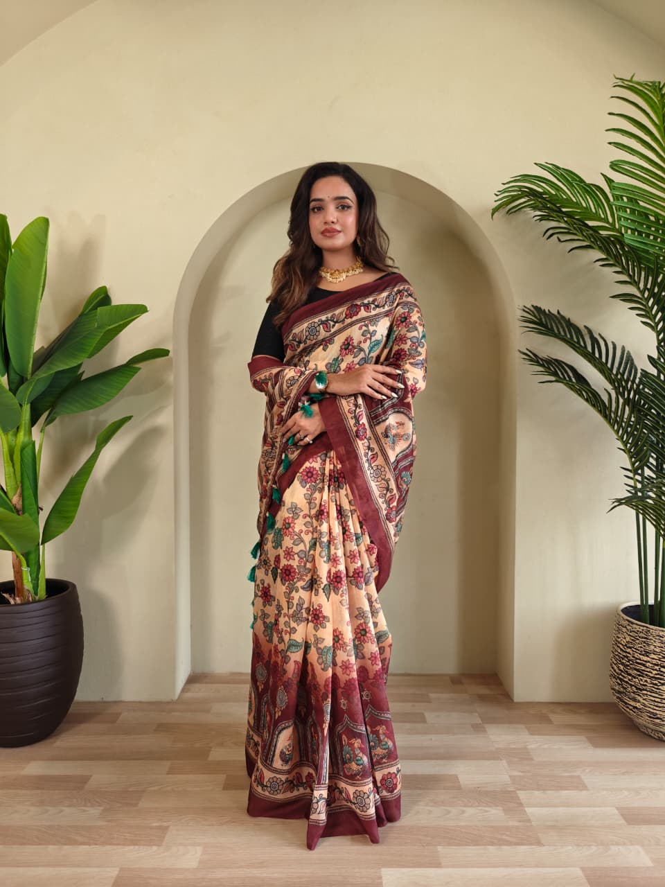 Pure Malai Cotton Kalamkari Saree (5)